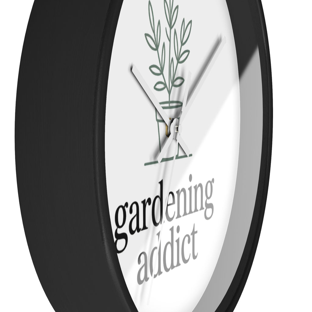 Gardening Addict Wall Clock — Minimal Plant Lover Decor