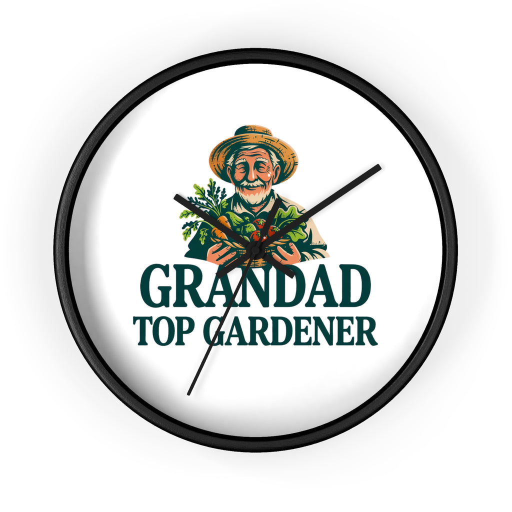 Grandad Top Gardener Wall Clock — Gift for Grandpa, Gardening Lover Decor