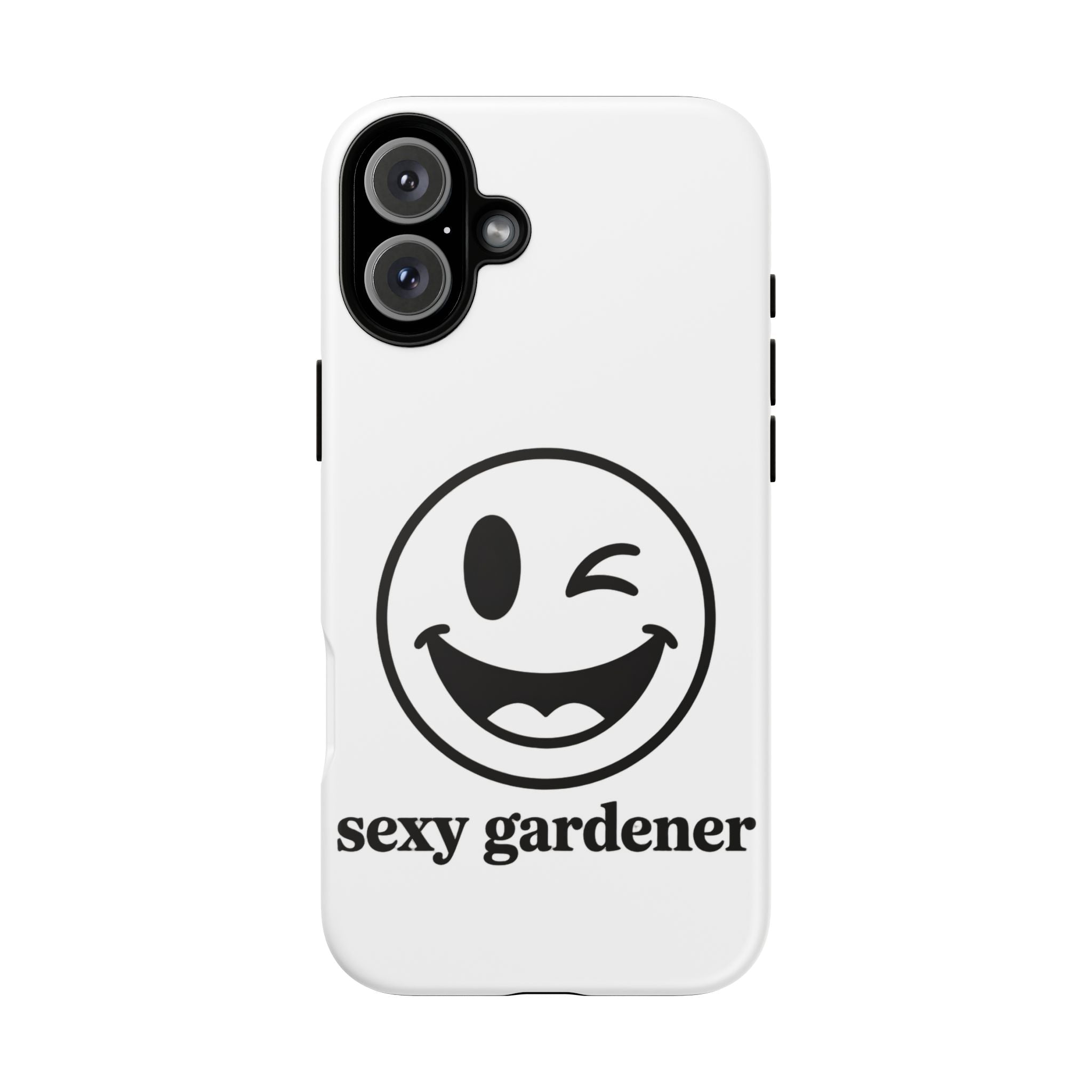 Phone Case — Winking Smiley “sexy gardener” Graphic