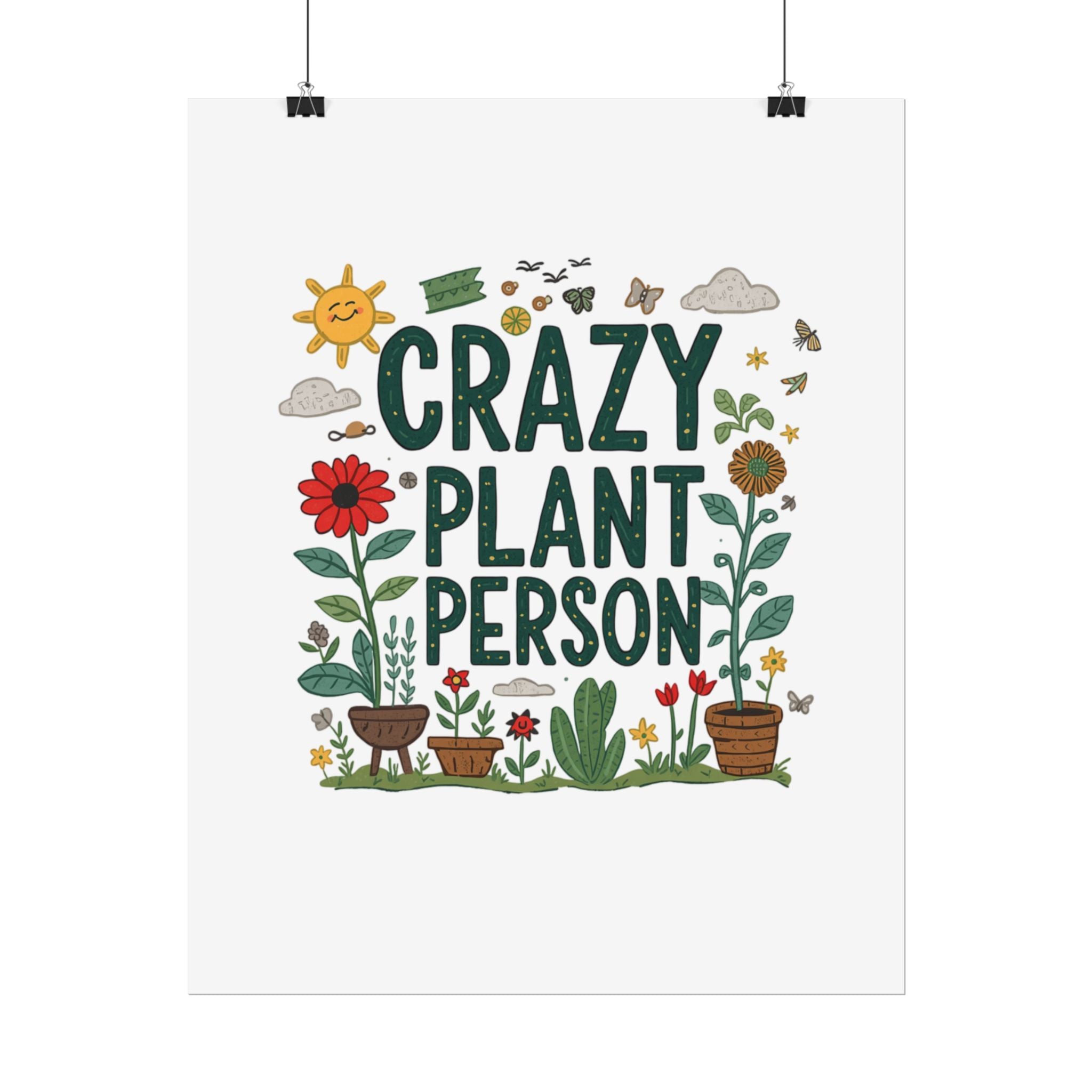 Crazy Plant Person Poster