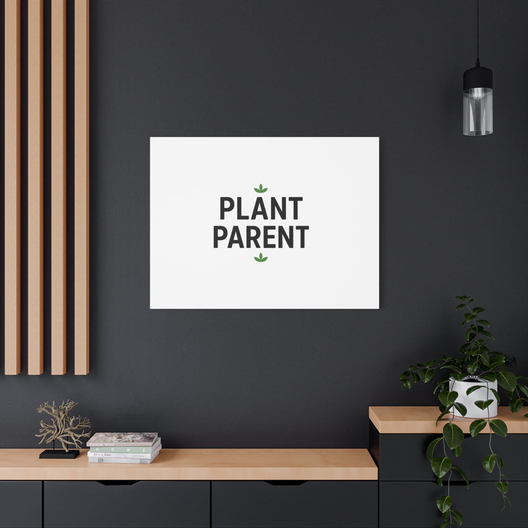 Plant Parent Canvas Wall Art — Minimalist Botanical Typography Print
