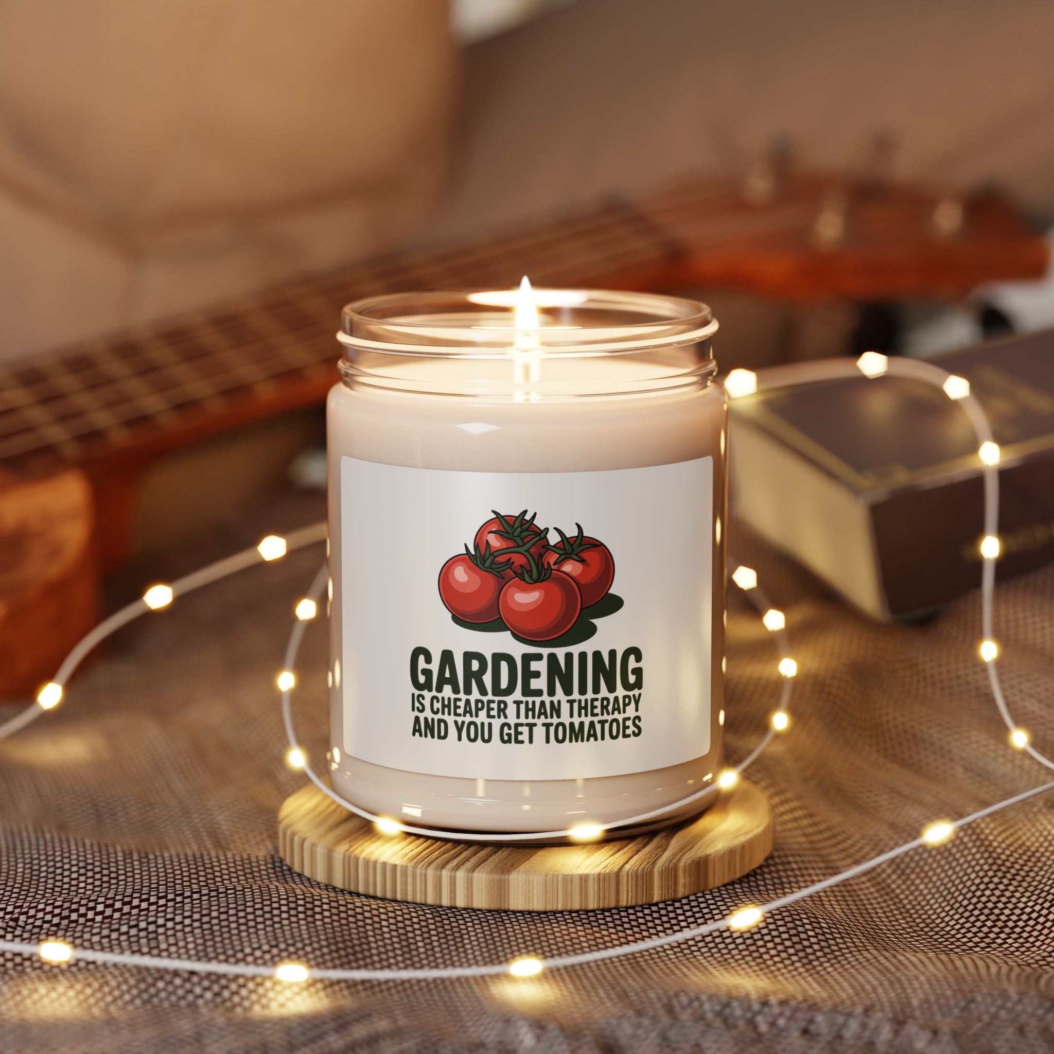 Gardening Is Cheaper Than Therapy Soy Candle — 9 oz Tomato Scented Jar