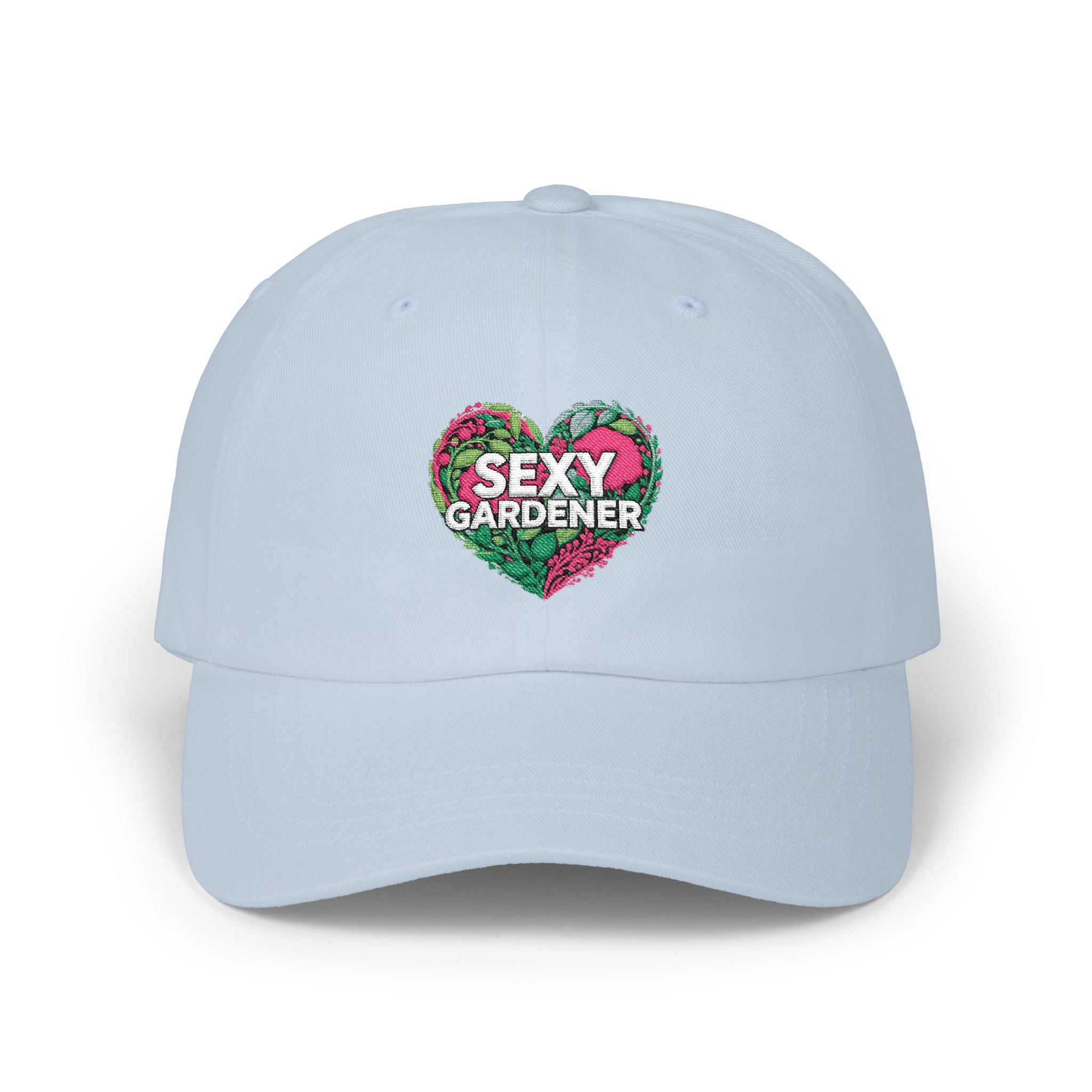 Classic Dad Cap — "Sexy Gardener" Floral Heart Embroidered Hat