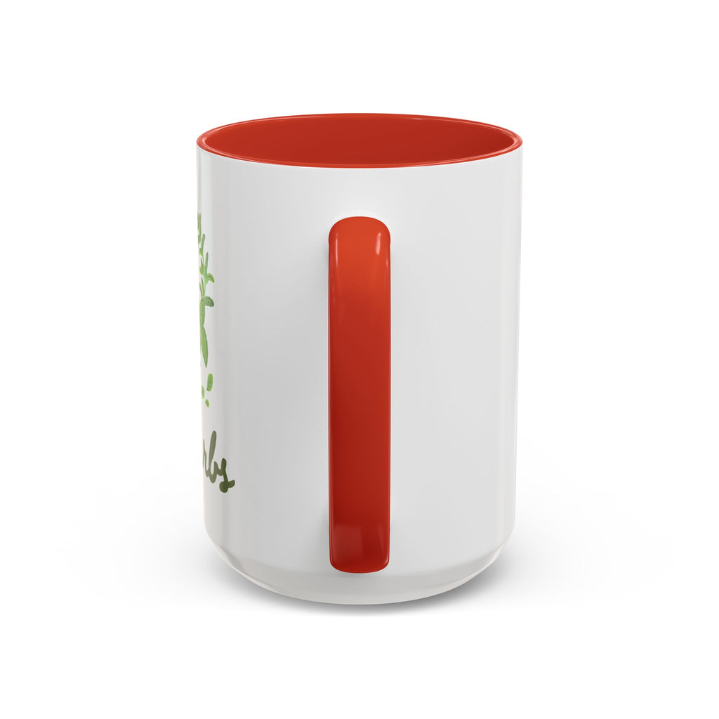 Herb Heart Accent Coffee Mug – “Love Herbs” Botanical Tea & Coffee Cup