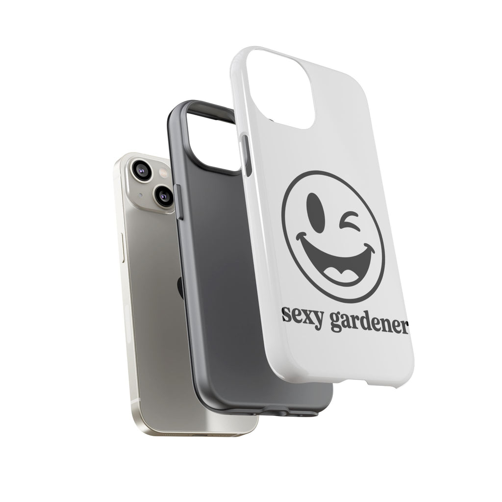 Phone Case — Winking Smiley “sexy gardener” Graphic
