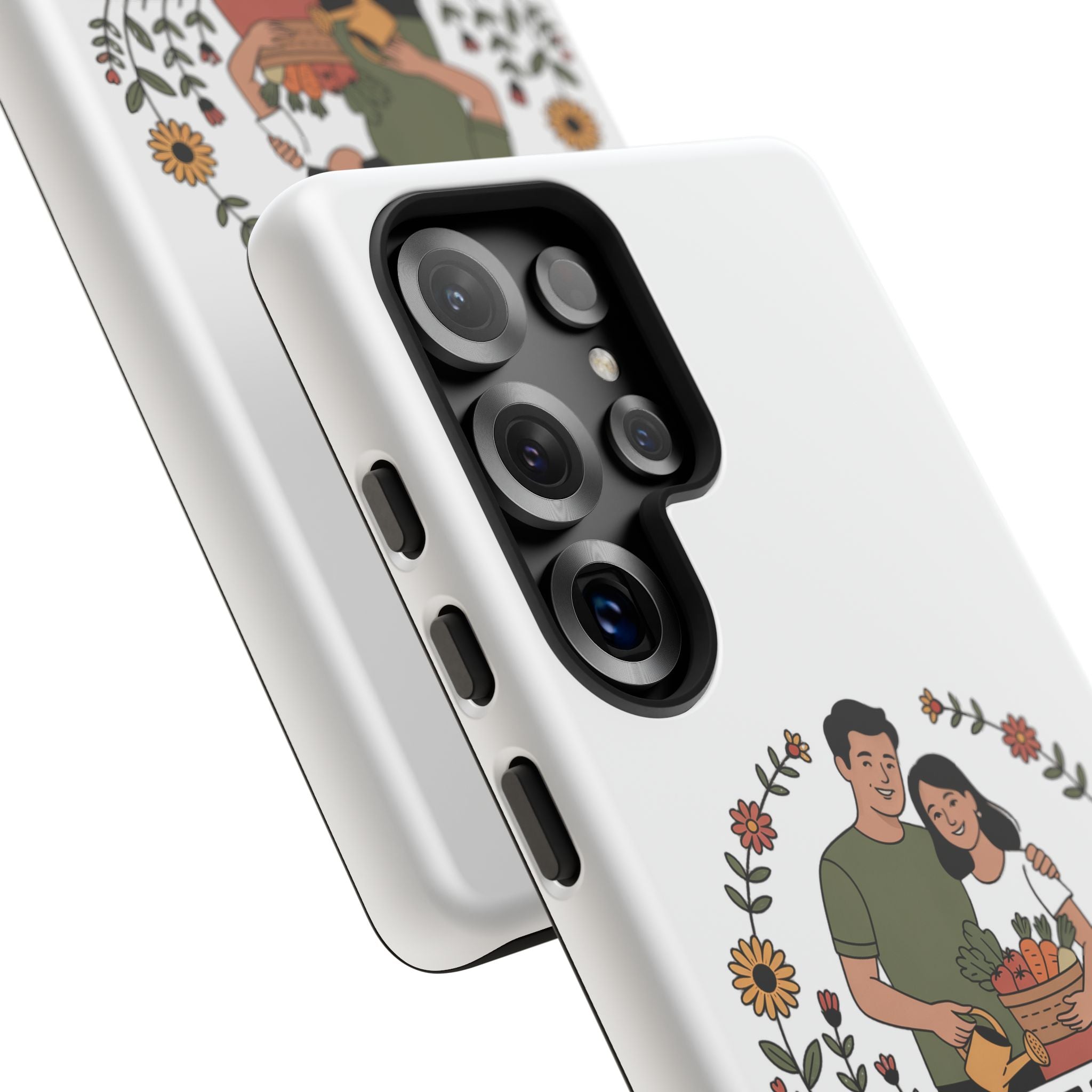 Gardening Love Phone Case — Floral Couple Protective Phone Cover