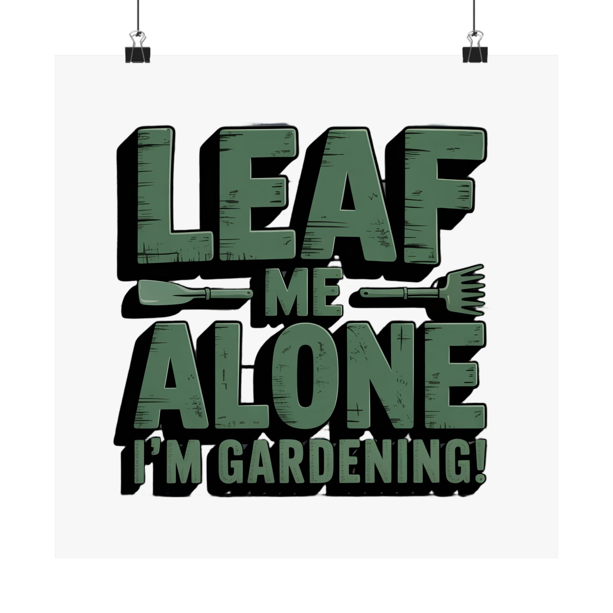 Gardening Poster — "Leaf Me Alone, I'm Gardening" Matte Vertical Print