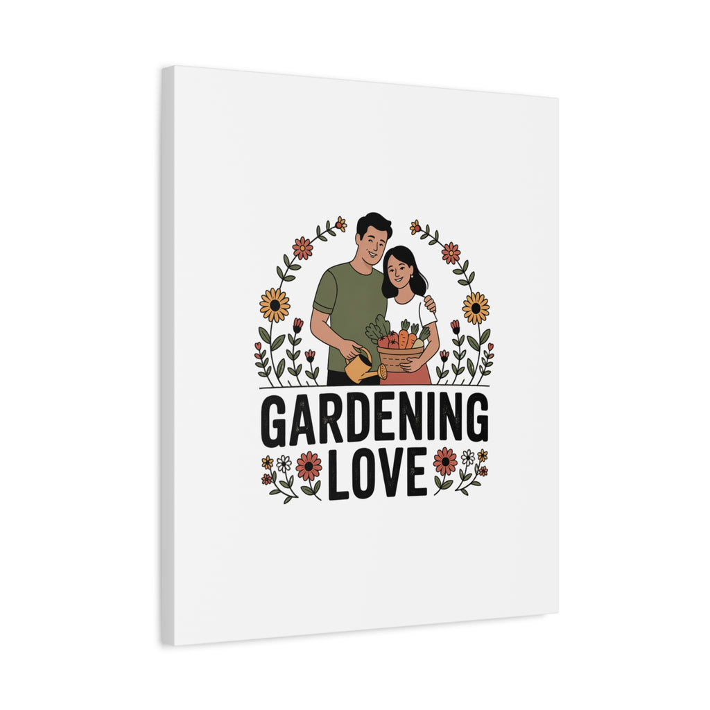Gardening Love Canvas Print — Couple Gardening Wall Art