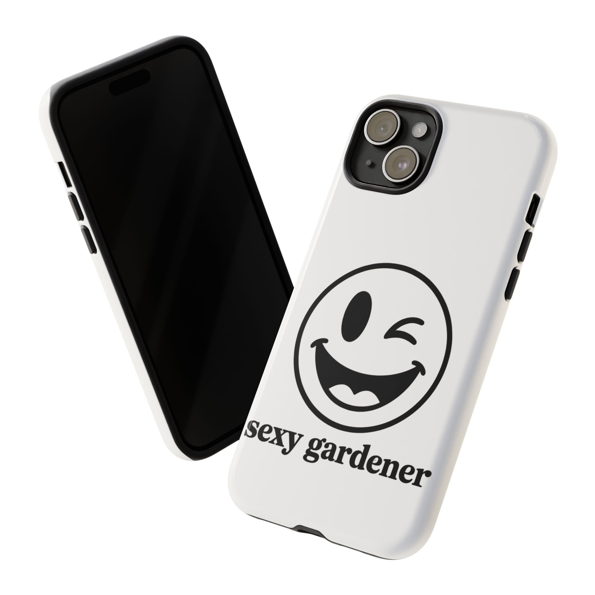 Phone Case — Winking Smiley “sexy gardener” Graphic