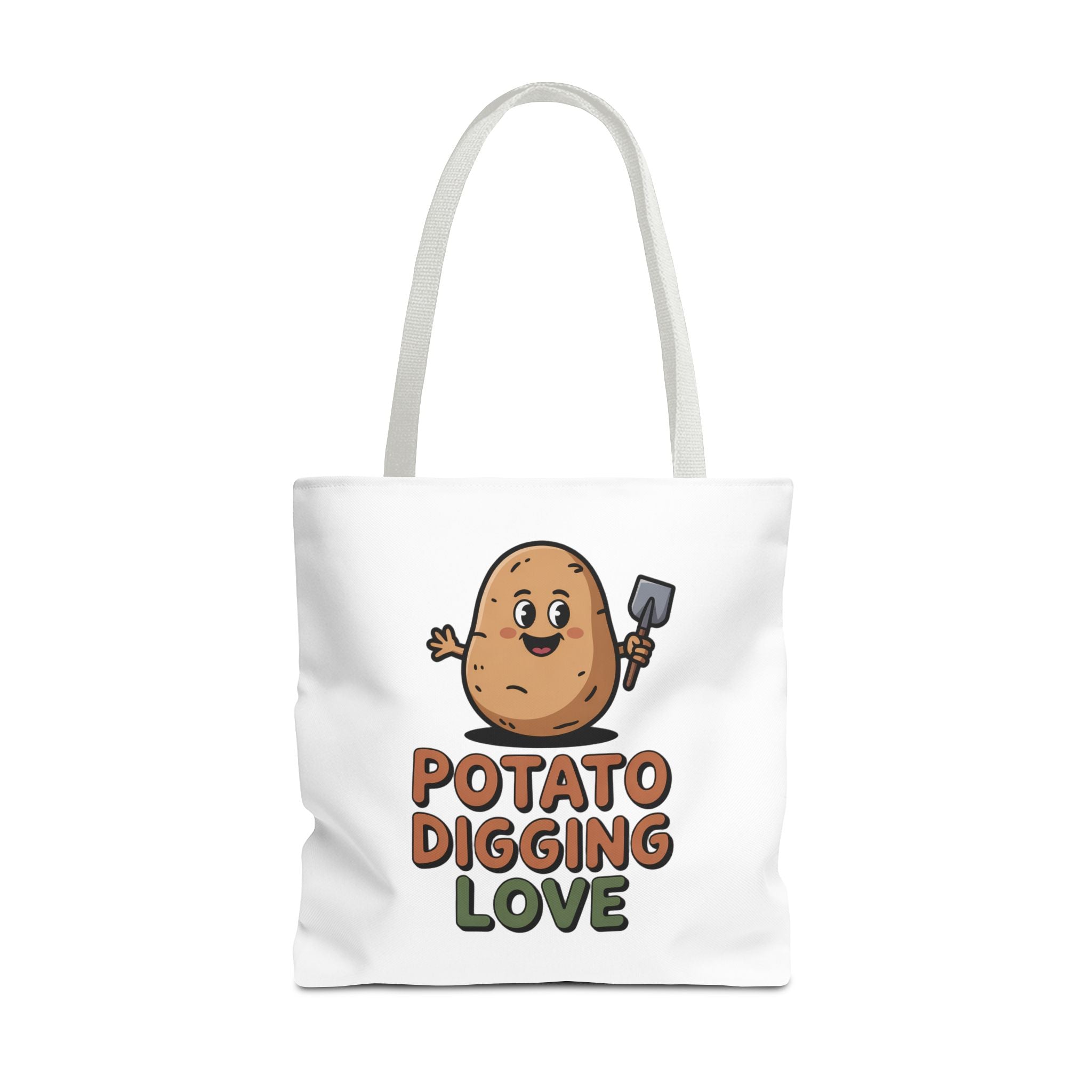 Potato Digging Love Tote Bag — Cute Gardening Potato Cartoon Shopper