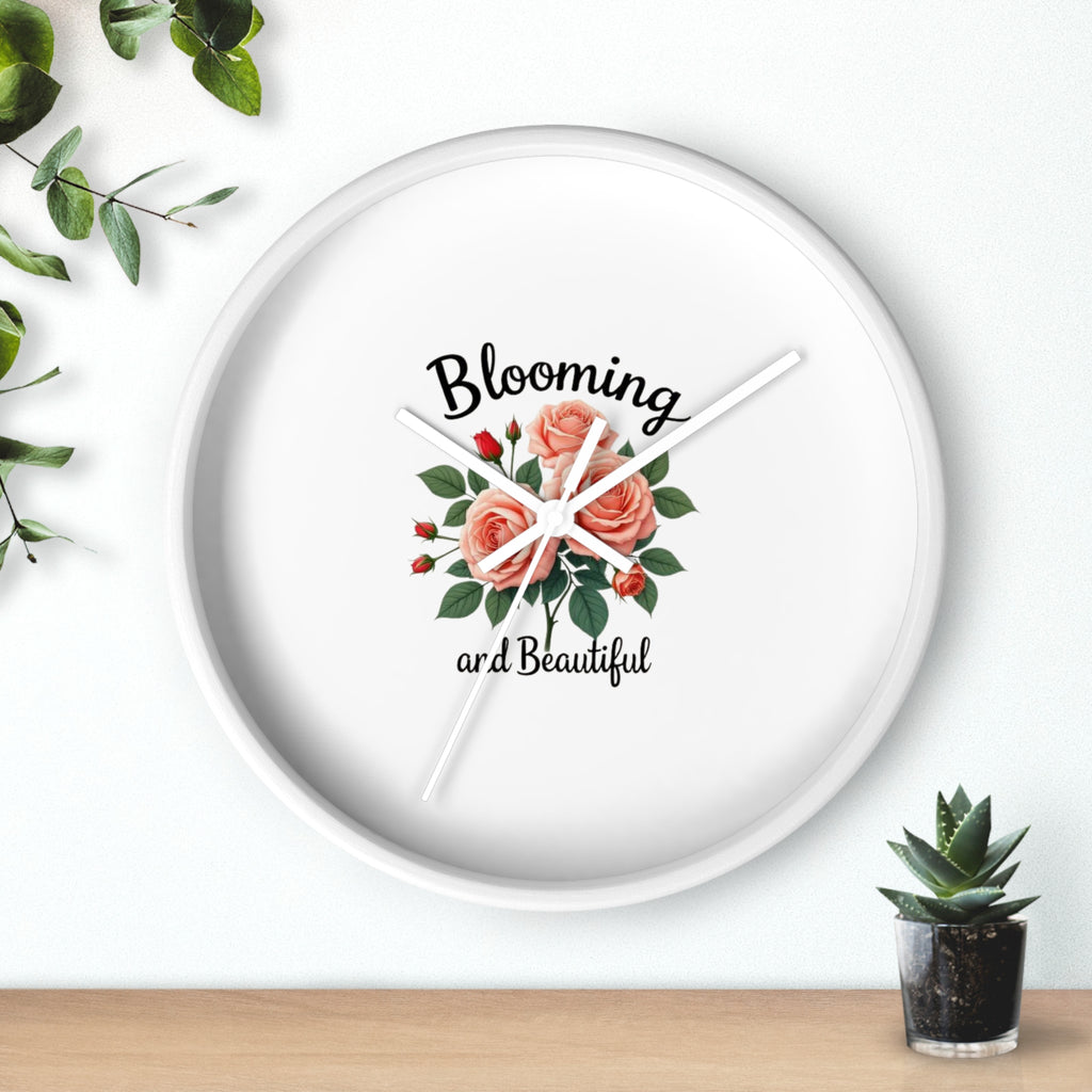 Blooming and Beautiful Wall Clock — Floral Rose Decorative Home Clock