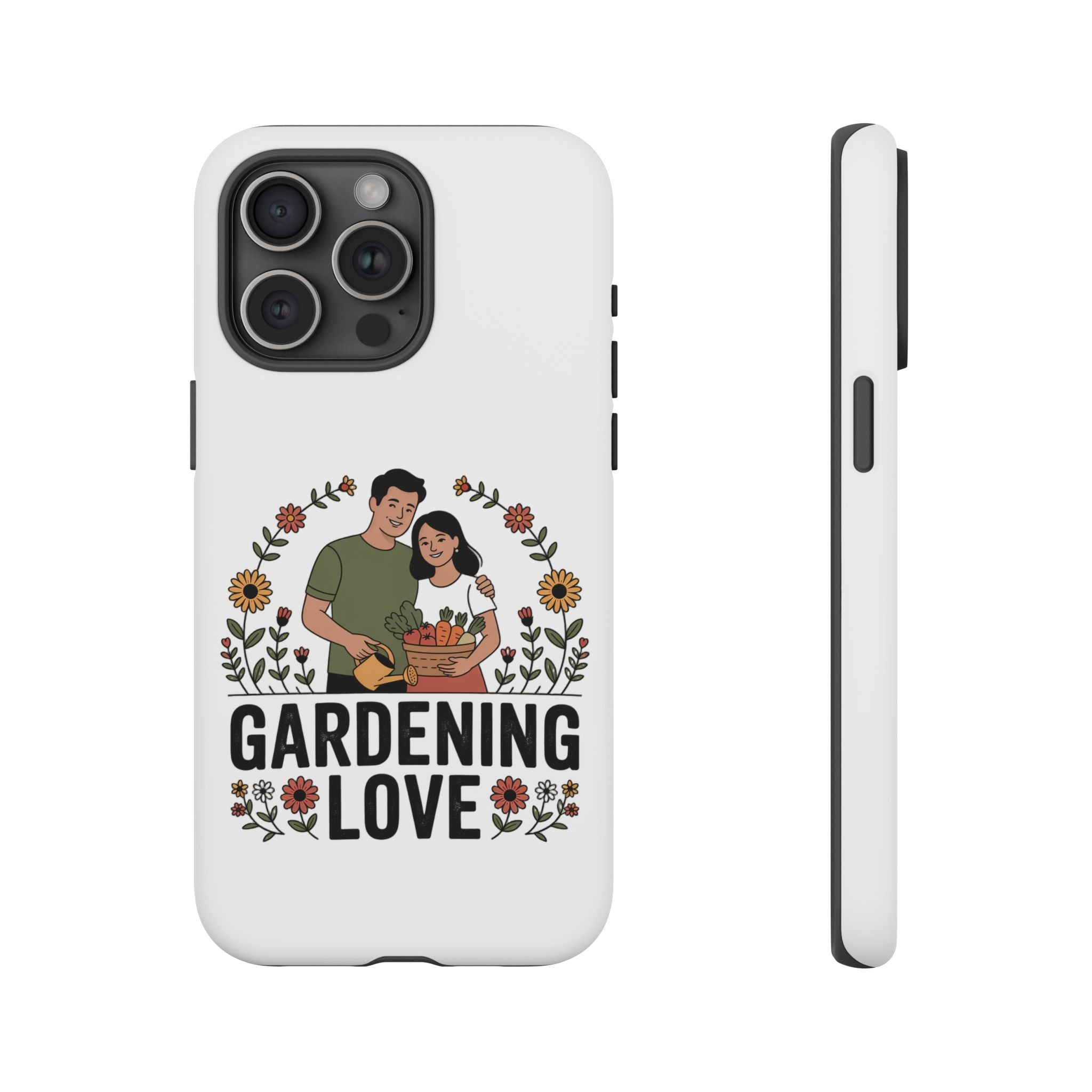 Gardening Love Phone Case — Floral Couple Protective Phone Cover