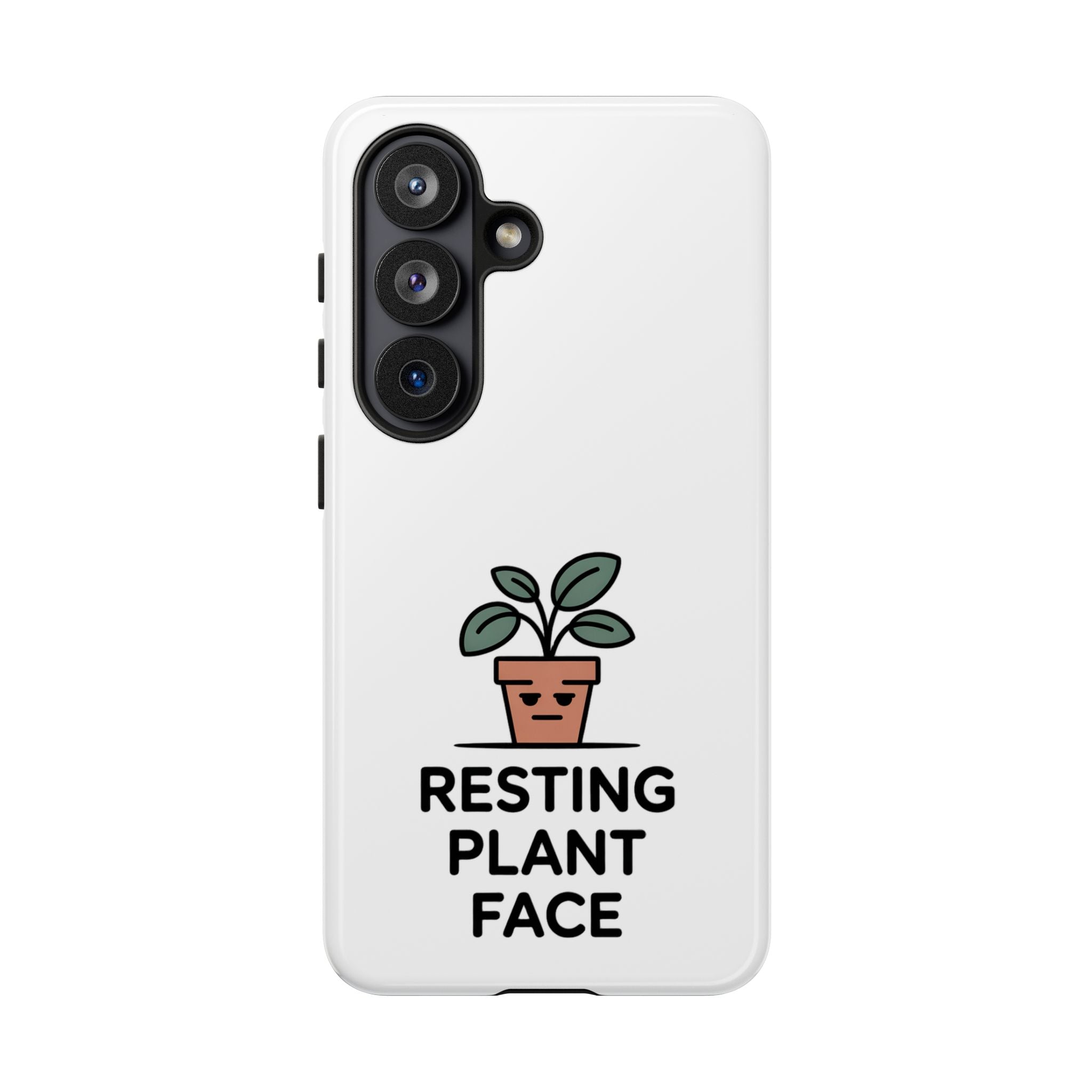 Phone Case — “Resting Plant Face” Cute Potted Plant Protective Case