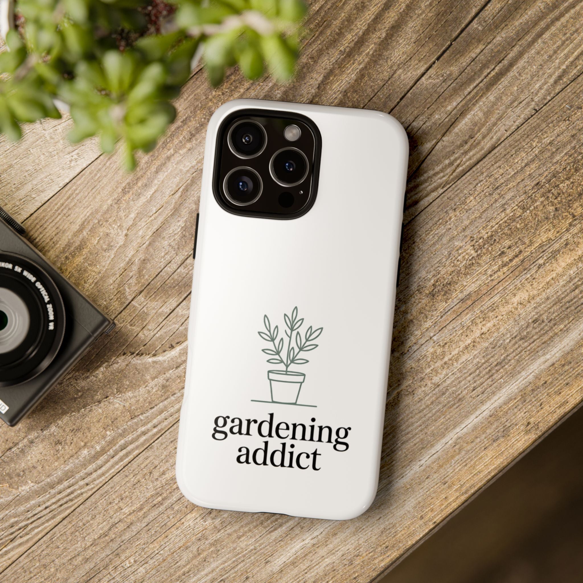 Phone Case — 'gardening addict' Minimal Plant Design