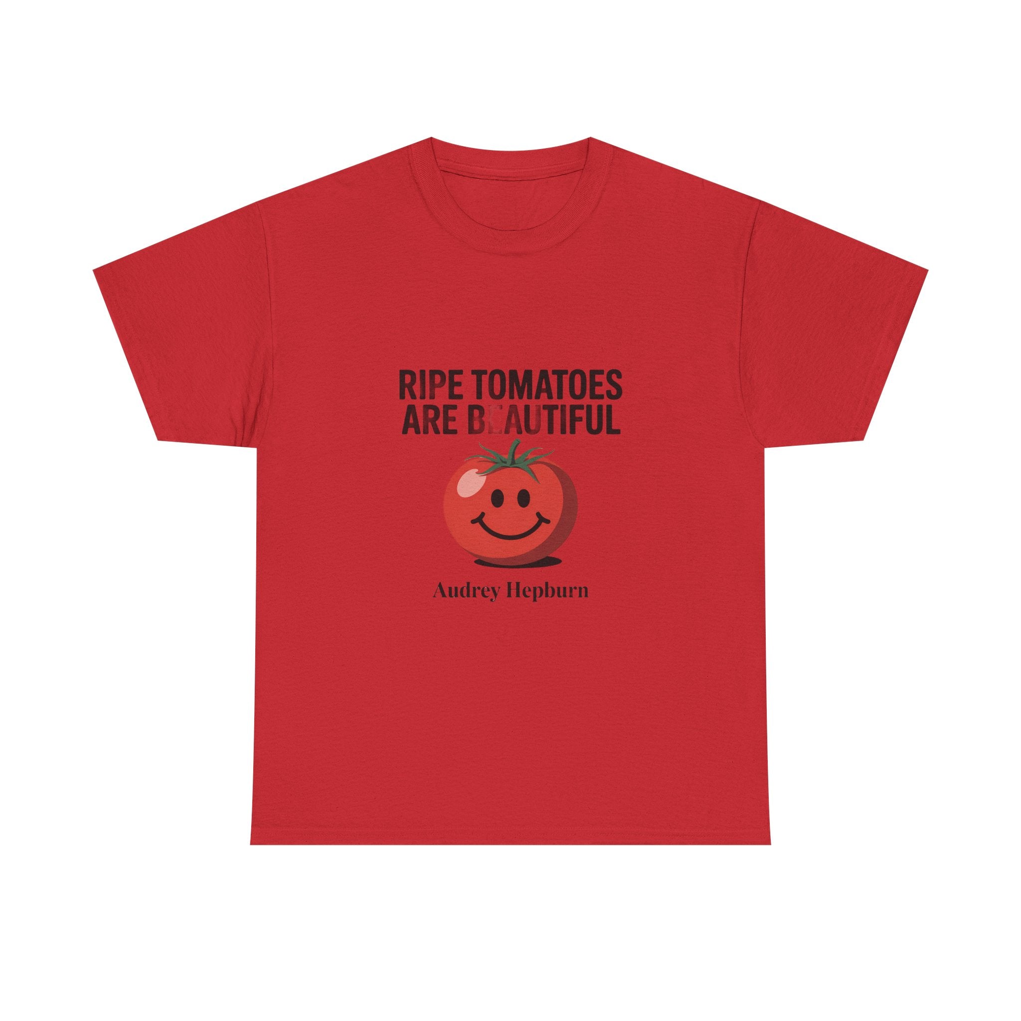 Tomato Smile Graphic Tee — "Ripe Tomatoes Are B.Autiful" Audrey Hepburn Quote