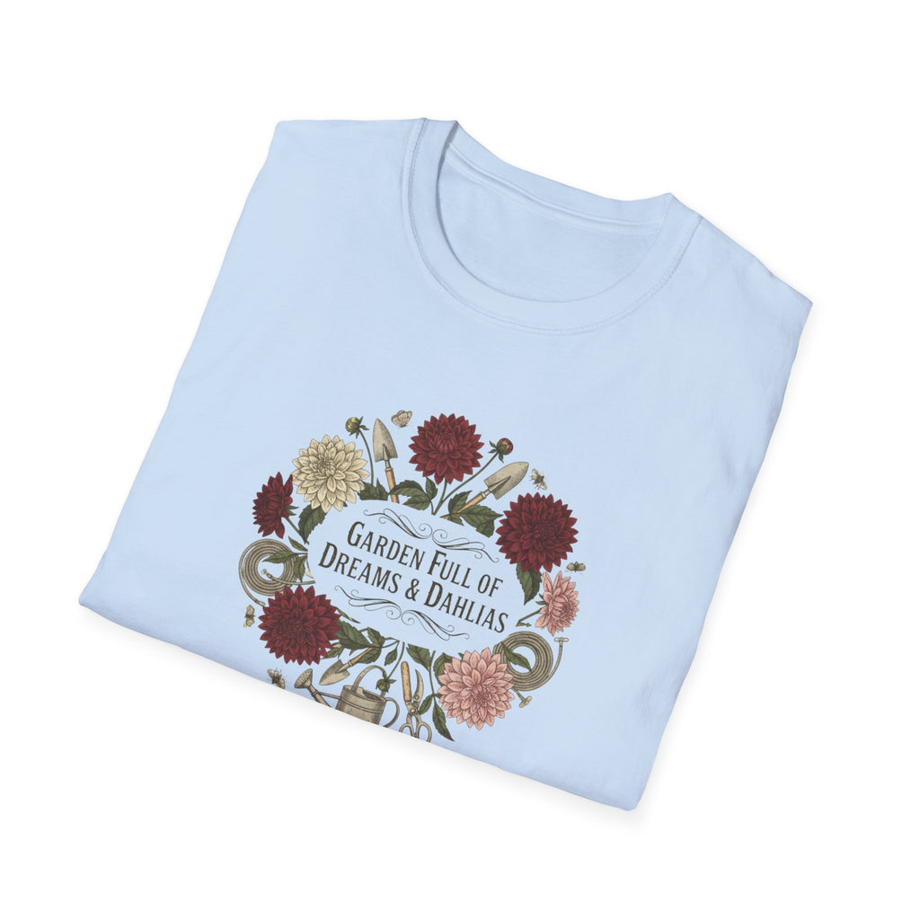 Dahlias & Dreams Floral T-Shirt — Garden Full of Dreams Graphic Tee