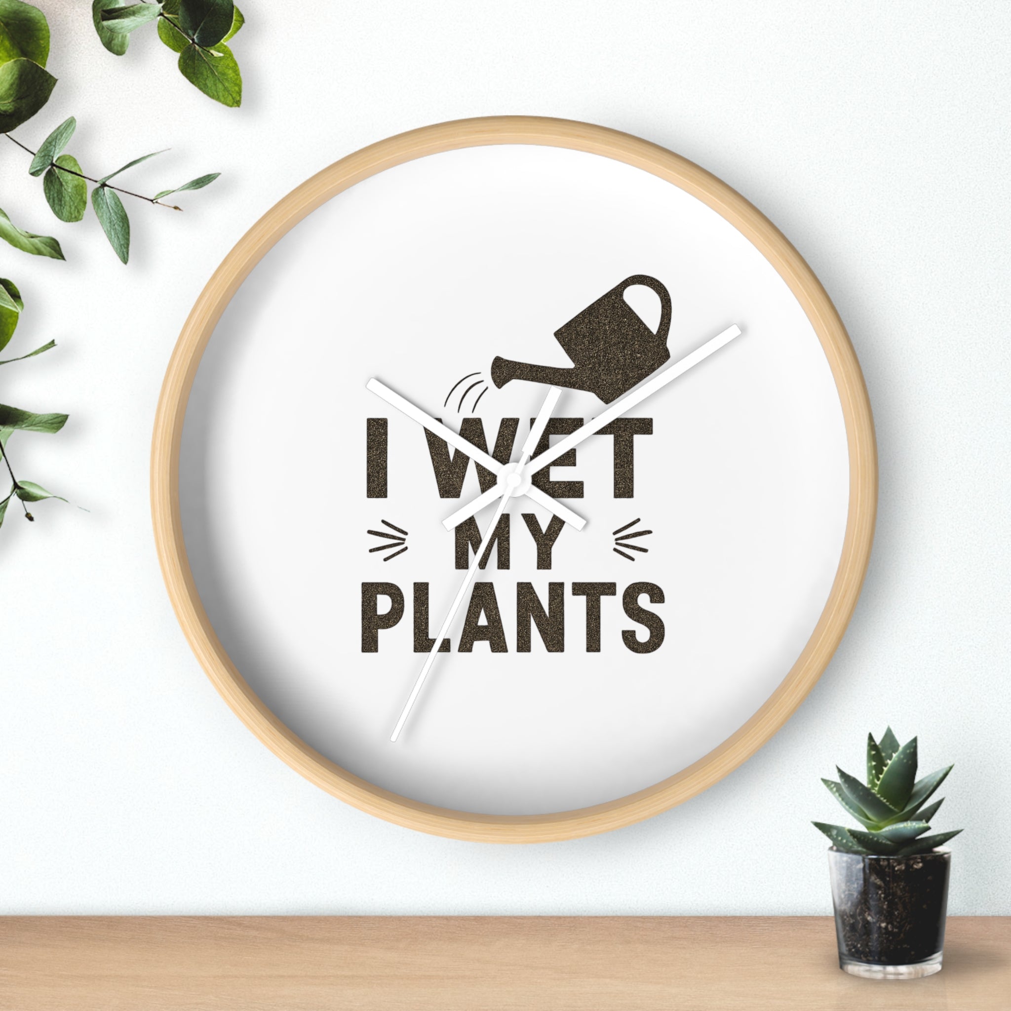 Wall Clock — I Wet My Plants Watering Can Garden Clock