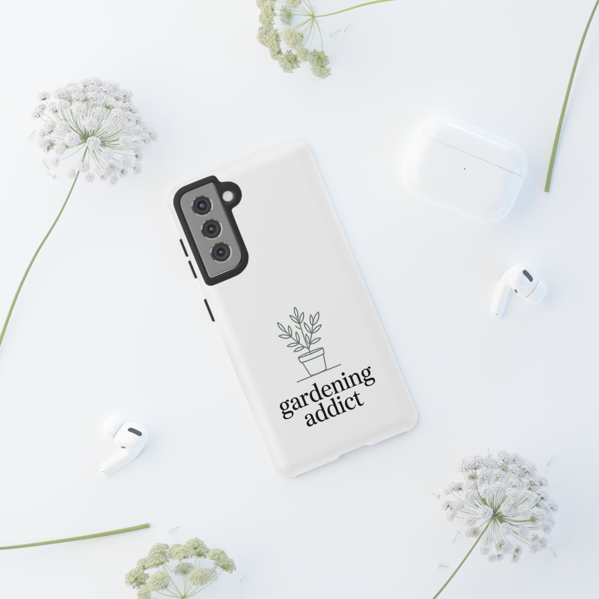 Phone Case — 'gardening addict' Minimal Plant Design