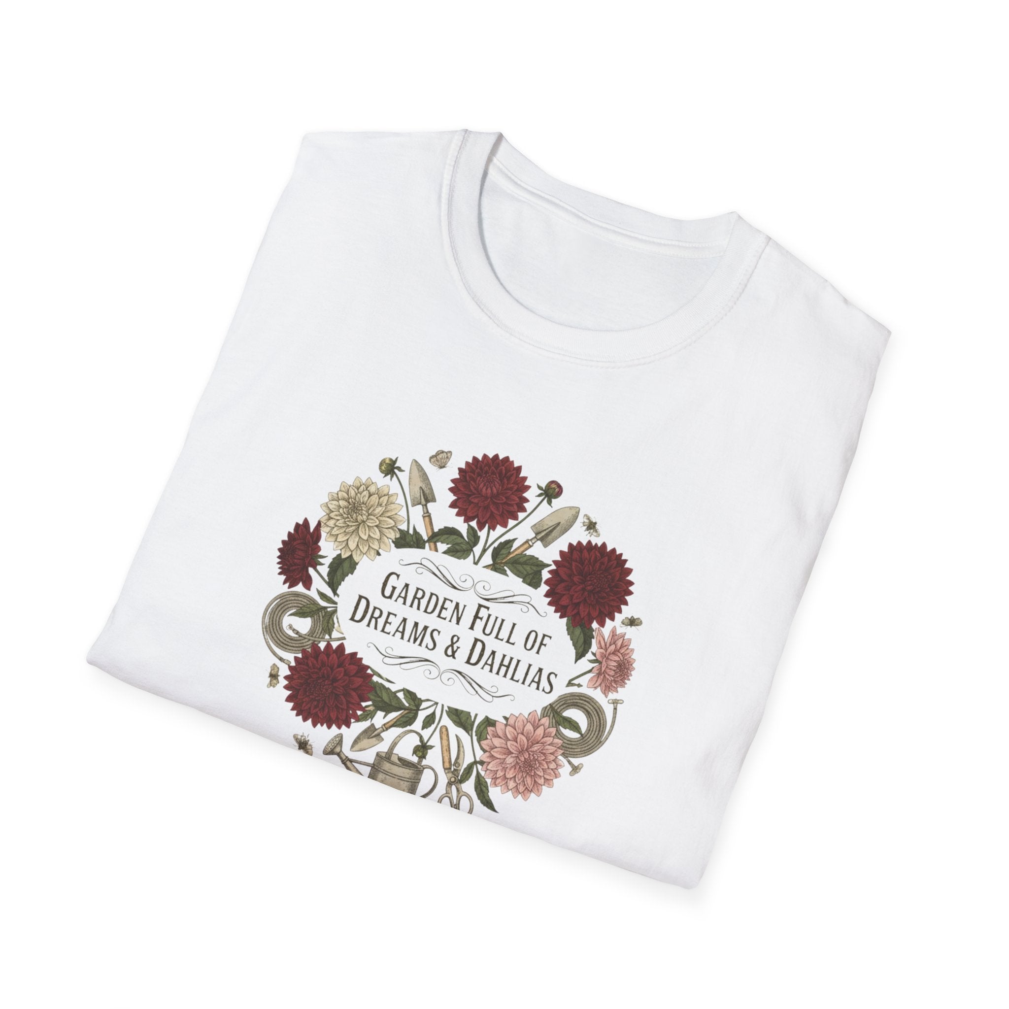 Dahlias & Dreams Floral T-Shirt — Garden Full of Dreams Graphic Tee