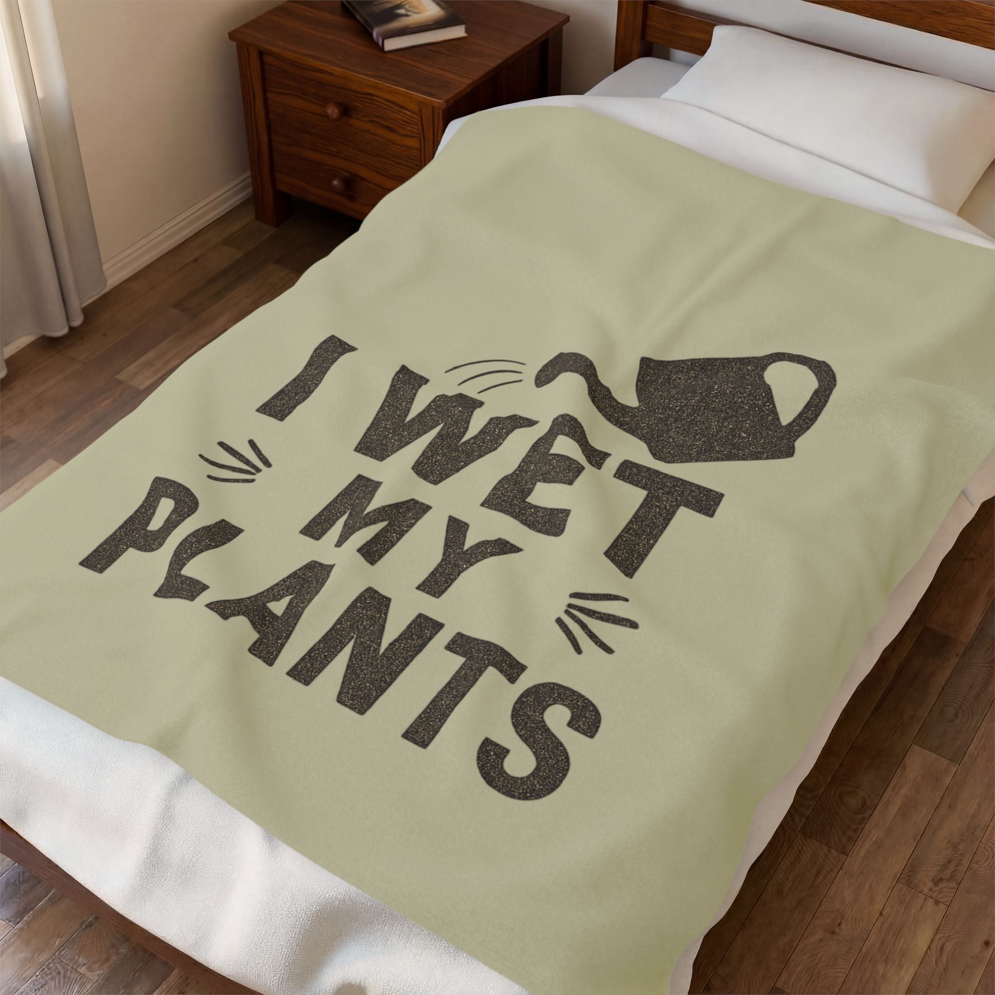 I Wet My Plants Velveteen Plush Blanket – Funny Plant Lover Throw