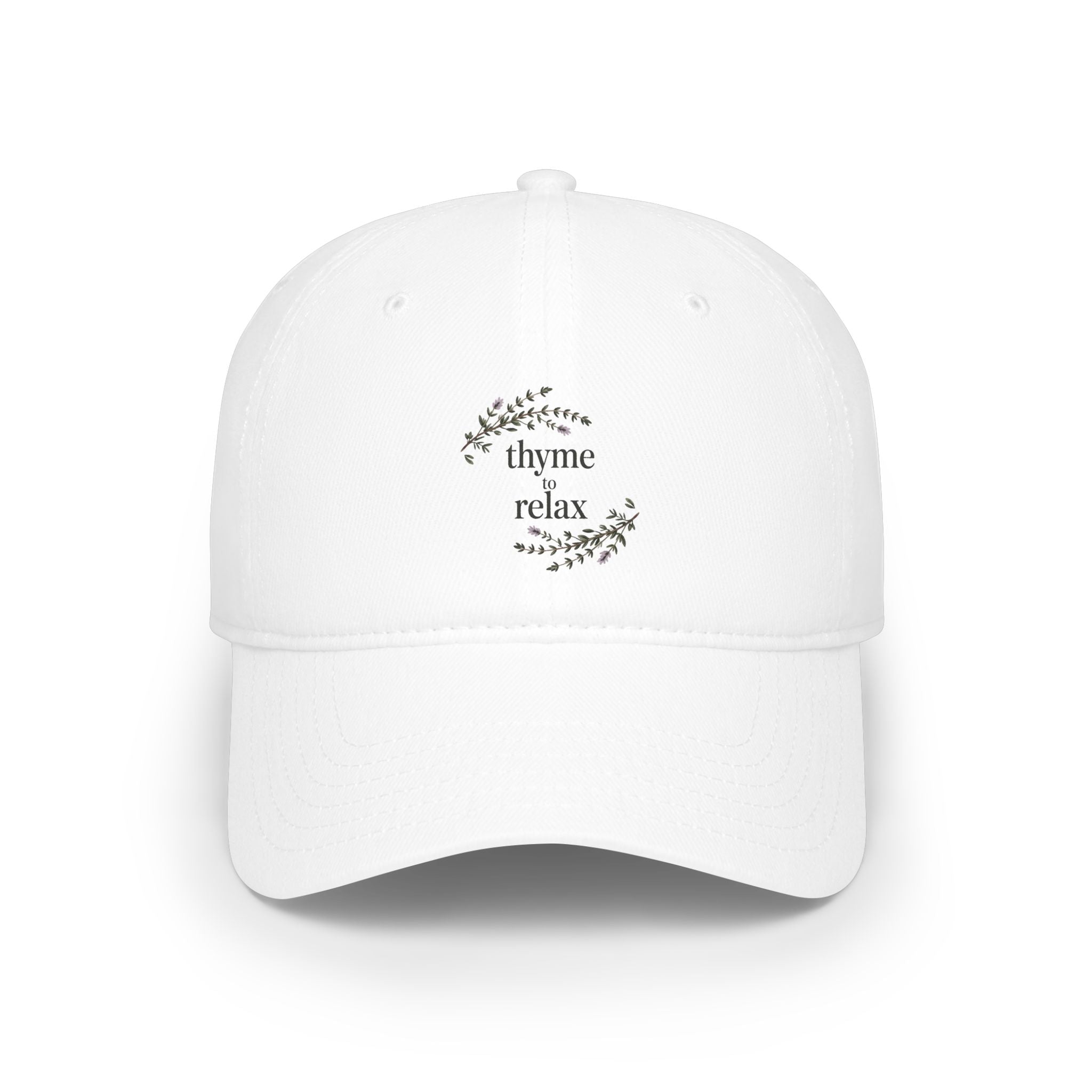 Relax & Unwind Baseball Cap — 'Unwind Relax' Floral Low Profile Hat