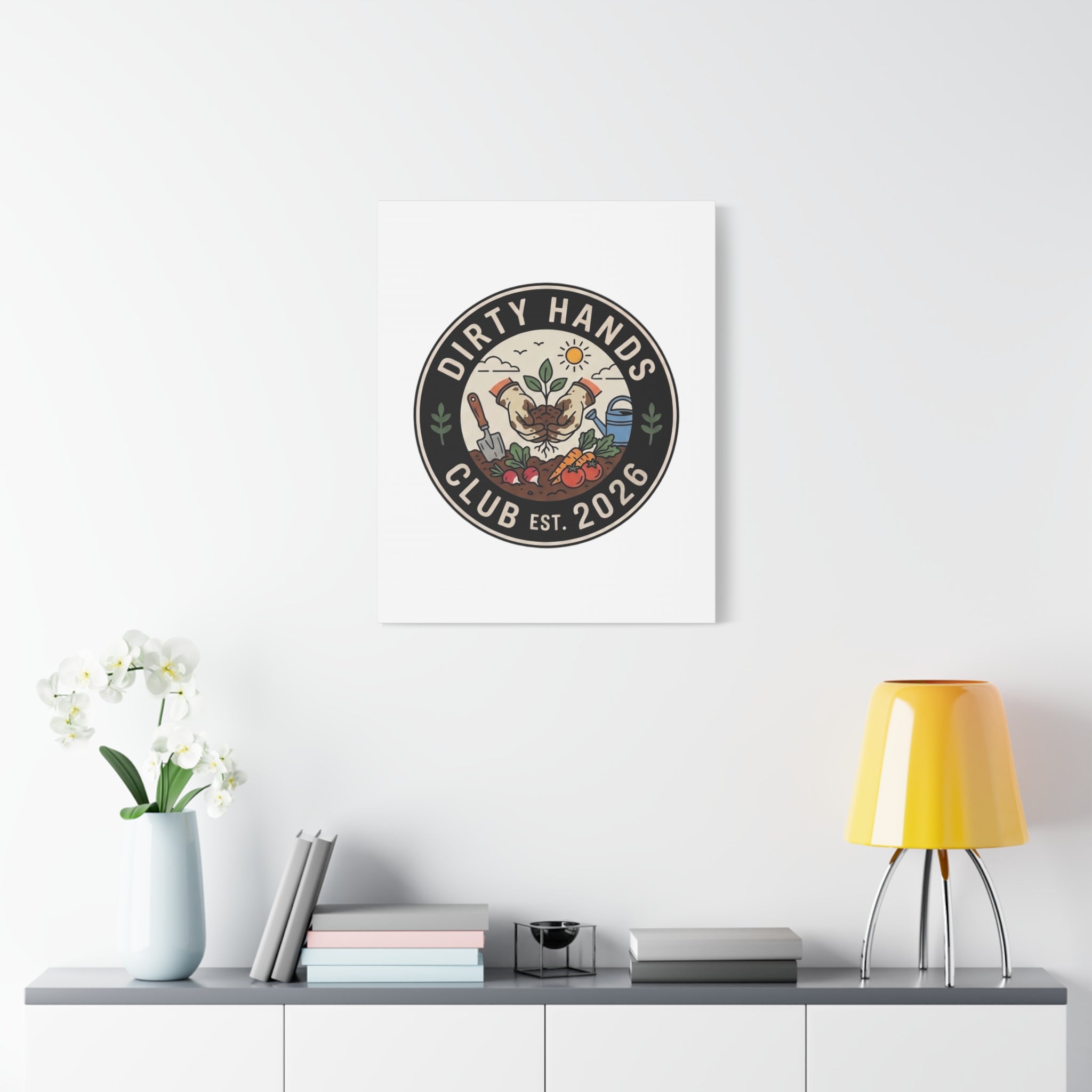 Canvas Wall Art — "Dirty Hands Club Est. 2026" Gardening Print