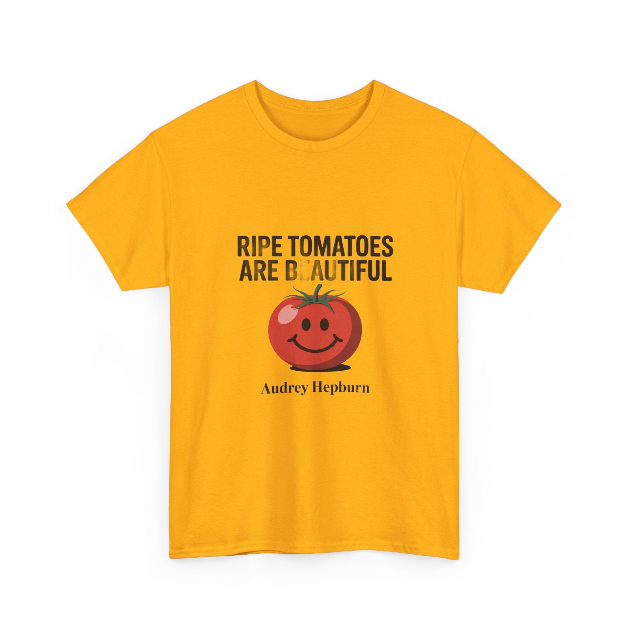 Tomato Smile Graphic Tee — "Ripe Tomatoes Are B.Autiful" Audrey Hepburn Quote