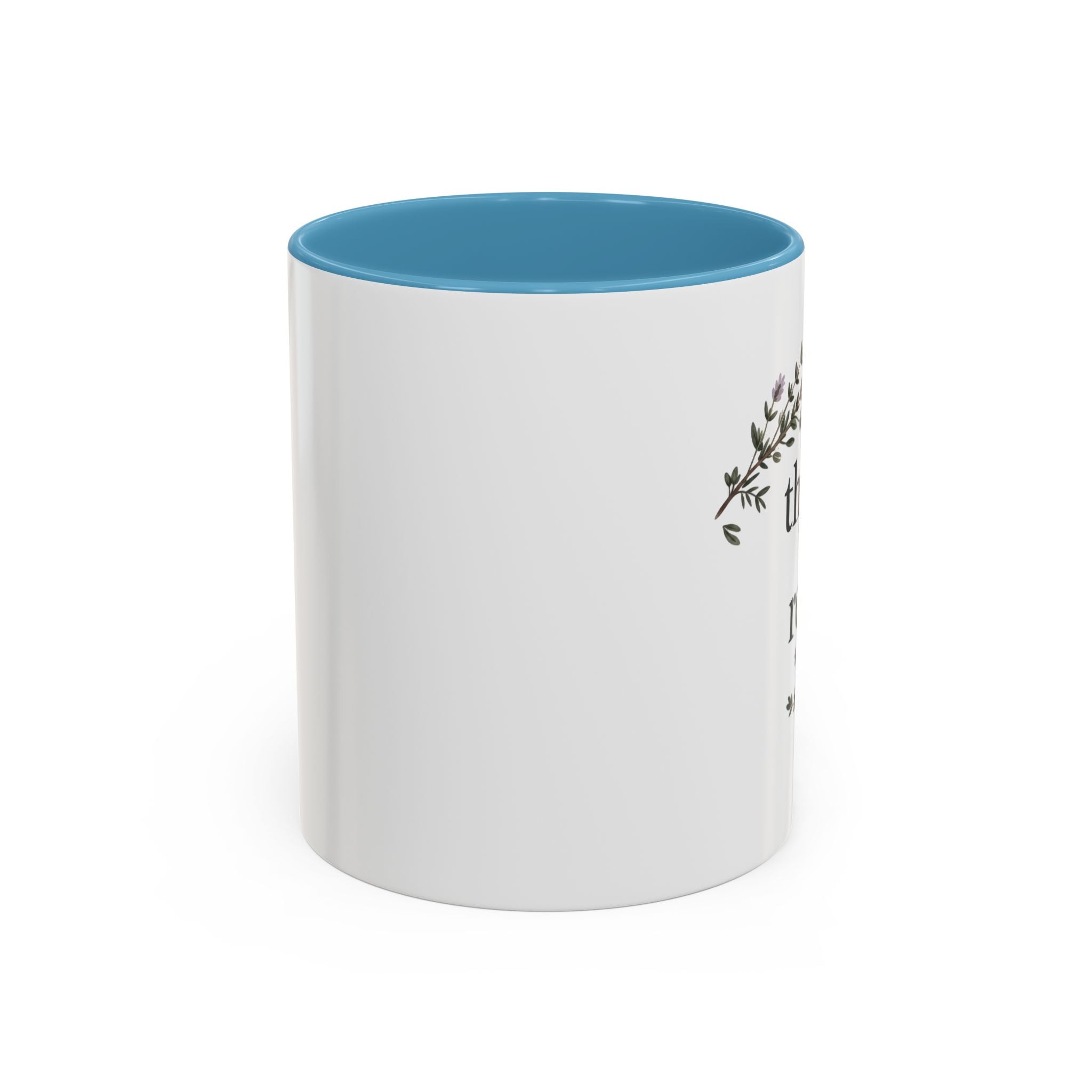 Thyme to Relax Accent Coffee Mug — Herbal Tea & Coffee Cup, Floral Kitchen Gift