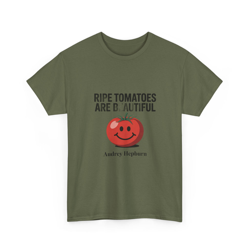 Tomato Smile Graphic Tee — "Ripe Tomatoes Are B.Autiful" Audrey Hepburn Quote