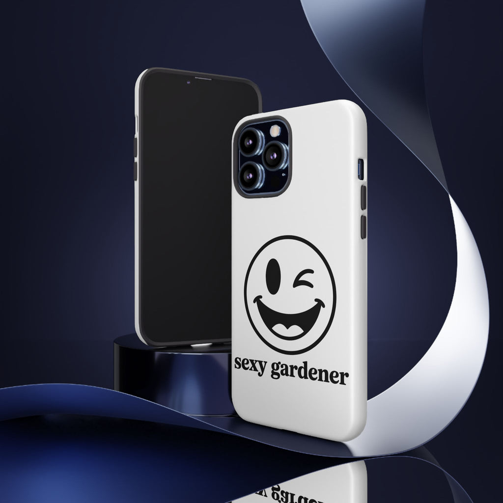 Phone Case — Winking Smiley “sexy gardener” Graphic