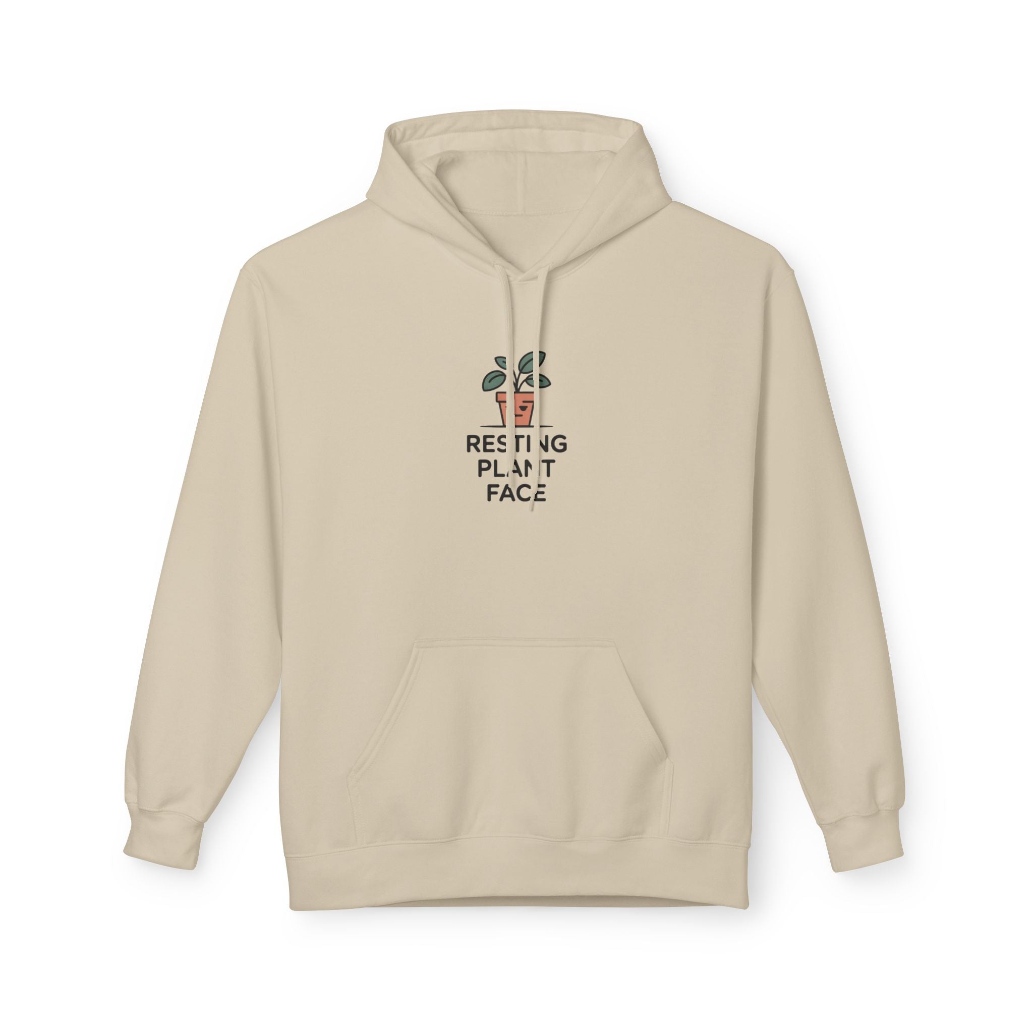 Resting Plant Face Hoodie — Cute Plant Lover Graphic Pullover
