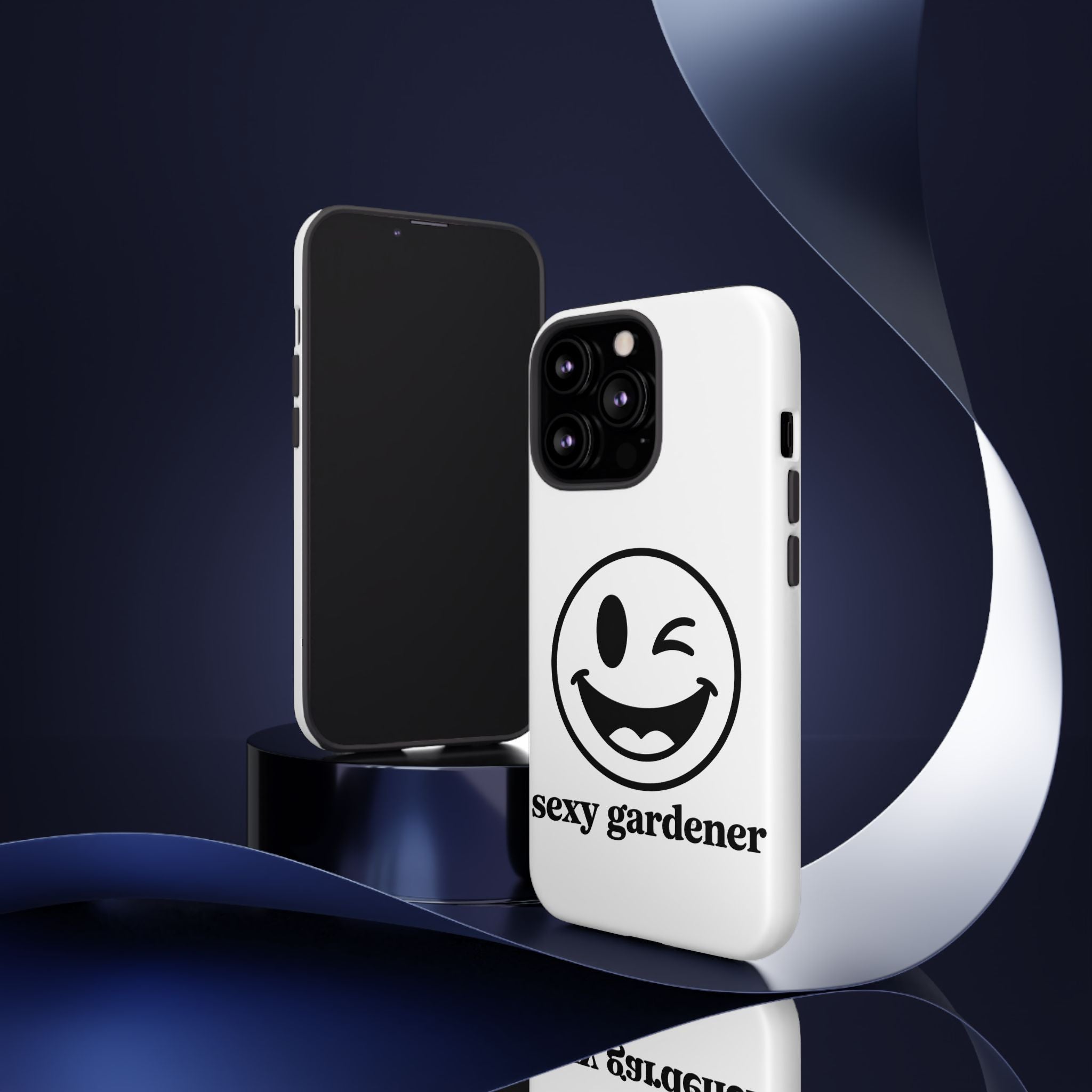 Phone Case — Winking Smiley “sexy gardener” Graphic