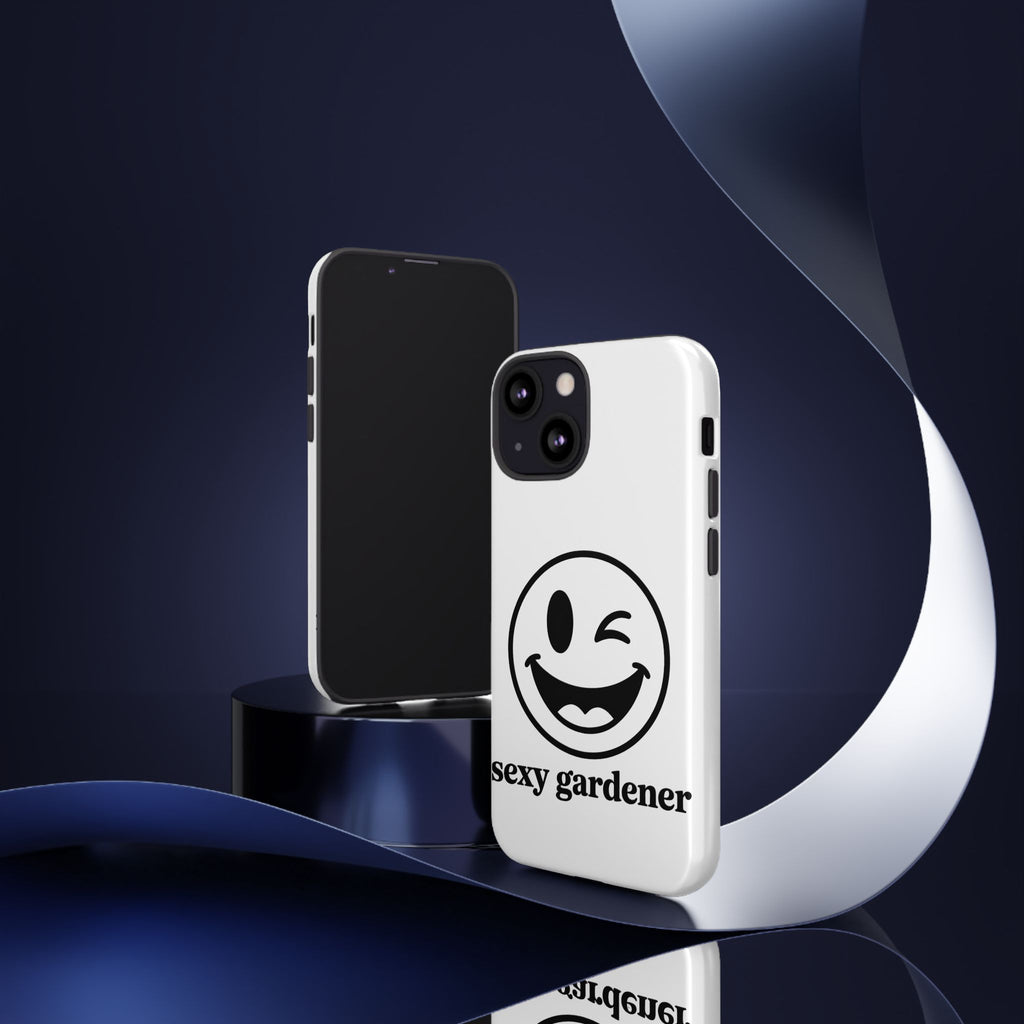 Phone Case — Winking Smiley “sexy gardener” Graphic