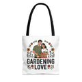 Gardening Love Tote Bag — Floral Couples Gardeners Market Bag