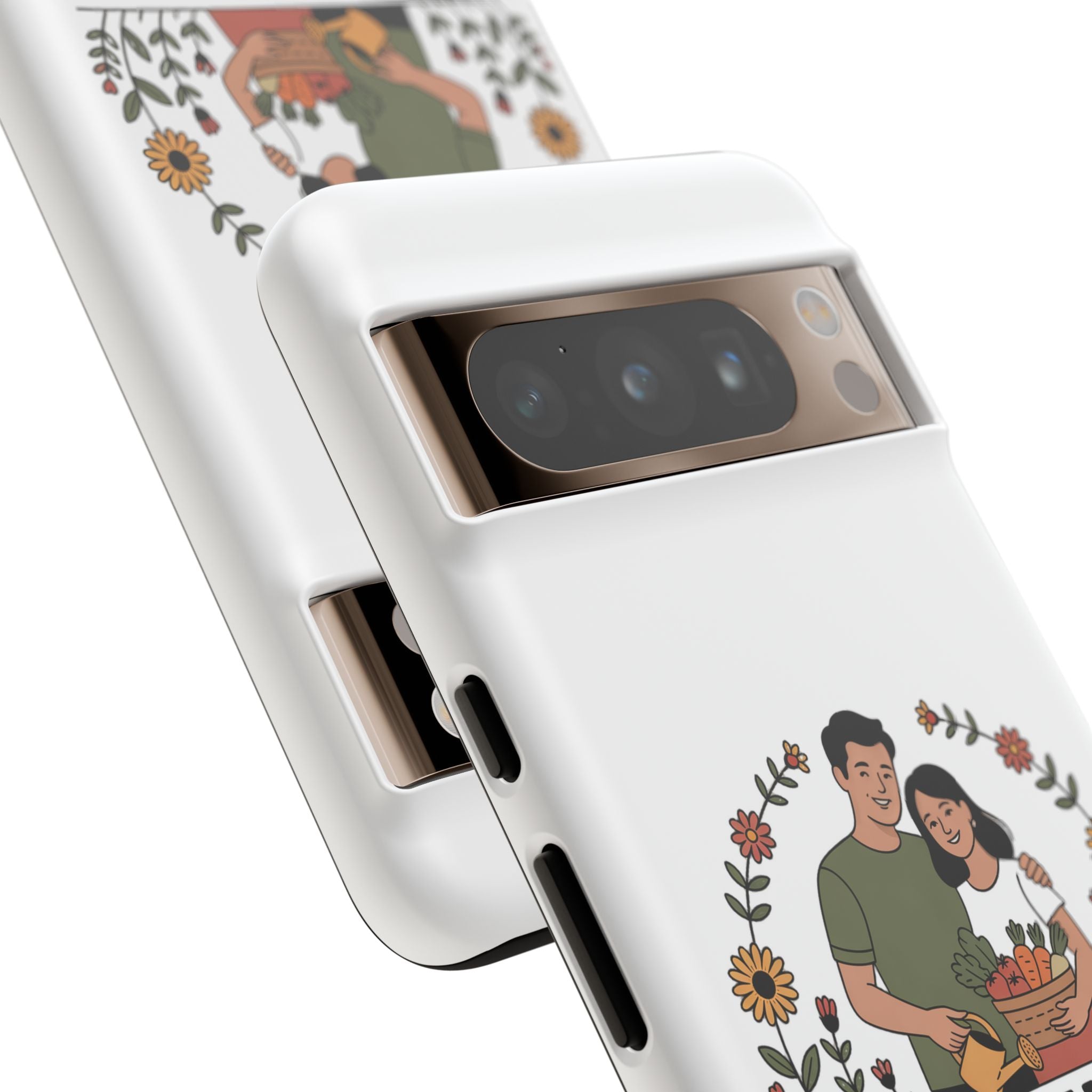 Gardening Love Phone Case — Floral Couple Protective Phone Cover