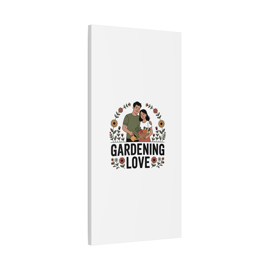 Gardening Love Canvas Print — Couple Gardening Wall Art