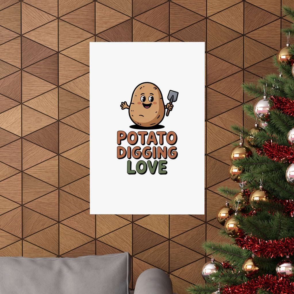 Potato Digging Love Poster — Cute Gardening Wall Art for Gardeners & Veggie Lovers