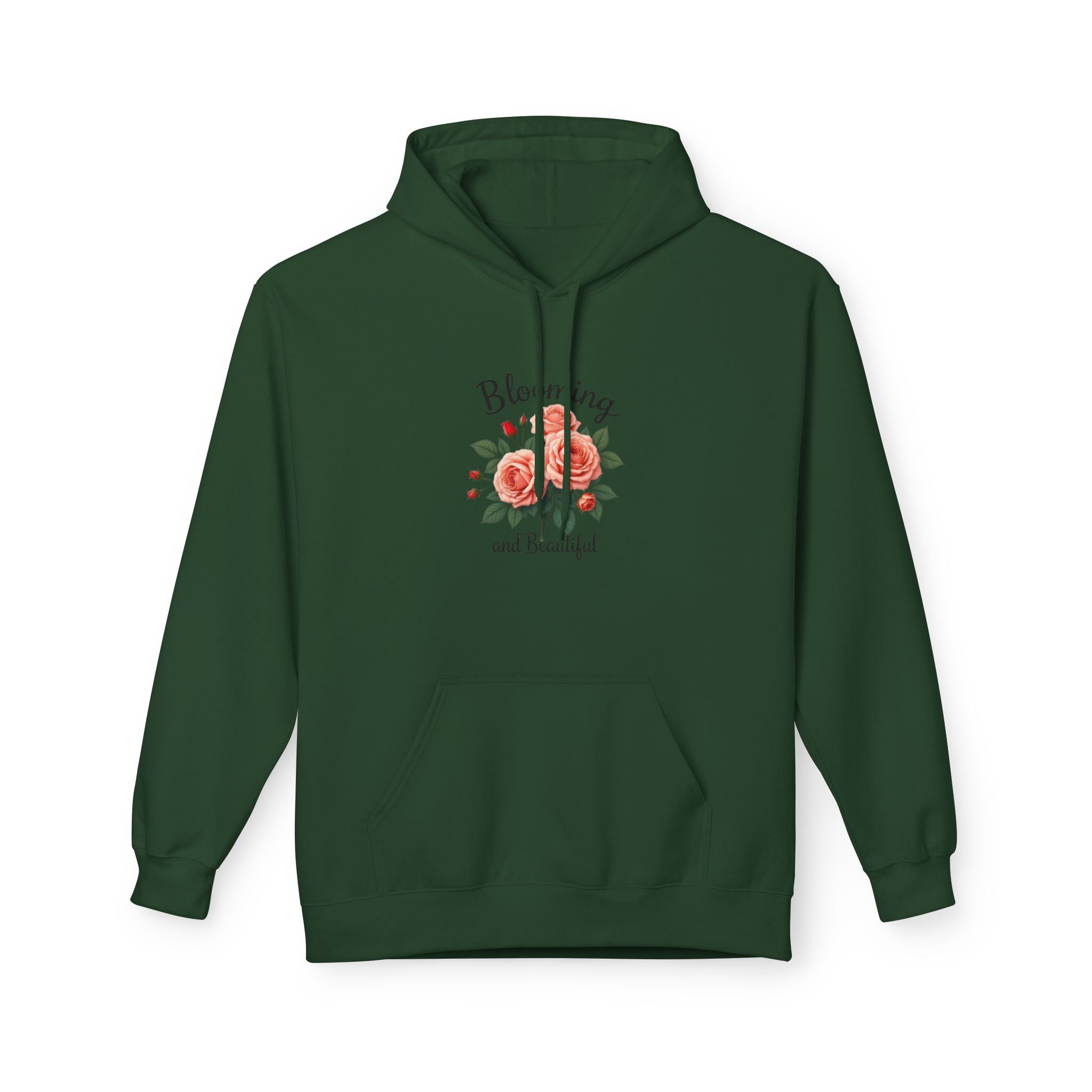 Hoodie — "Blooming and Beautiful" Floral Rose Graphic Hoodie