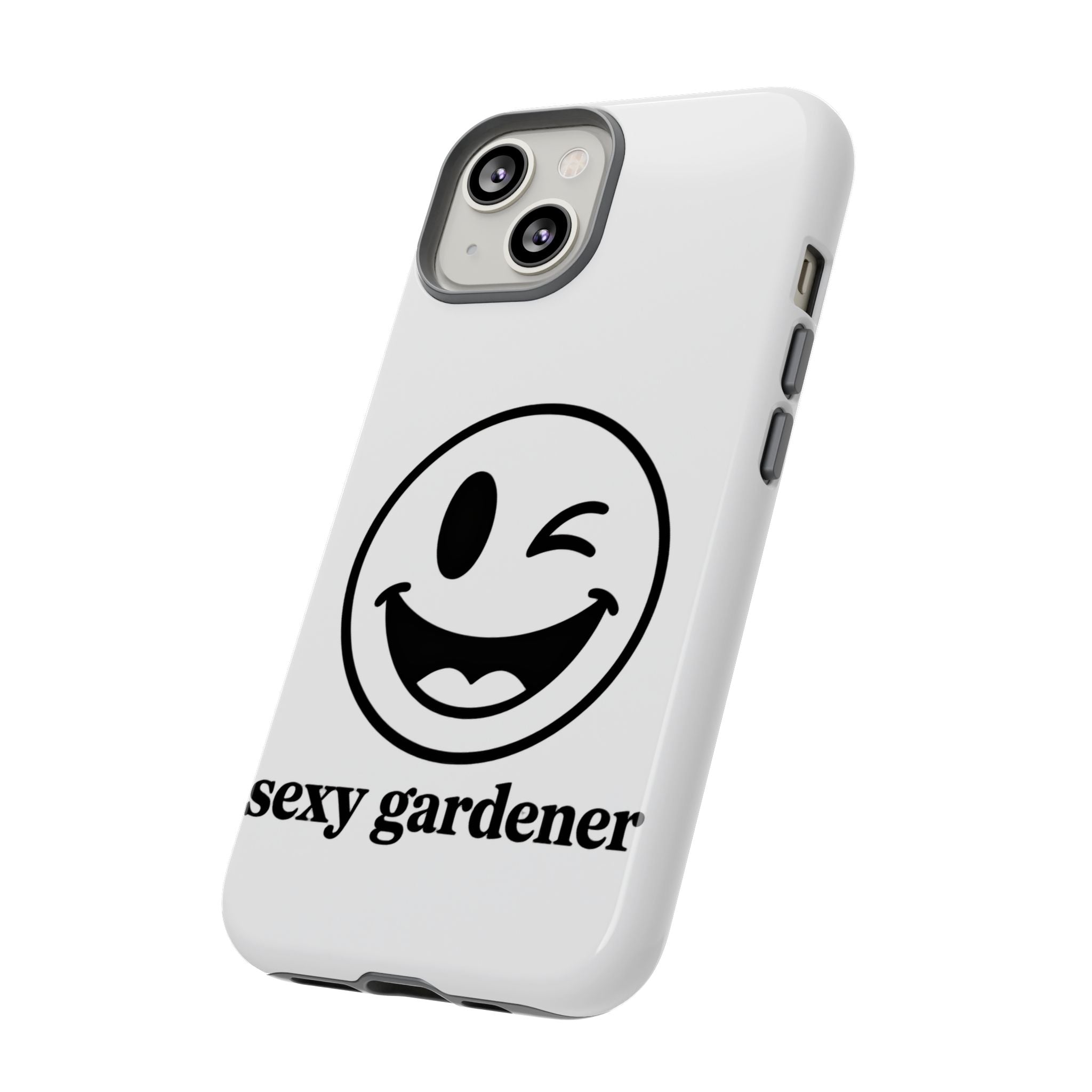 Phone Case — Winking Smiley “sexy gardener” Graphic