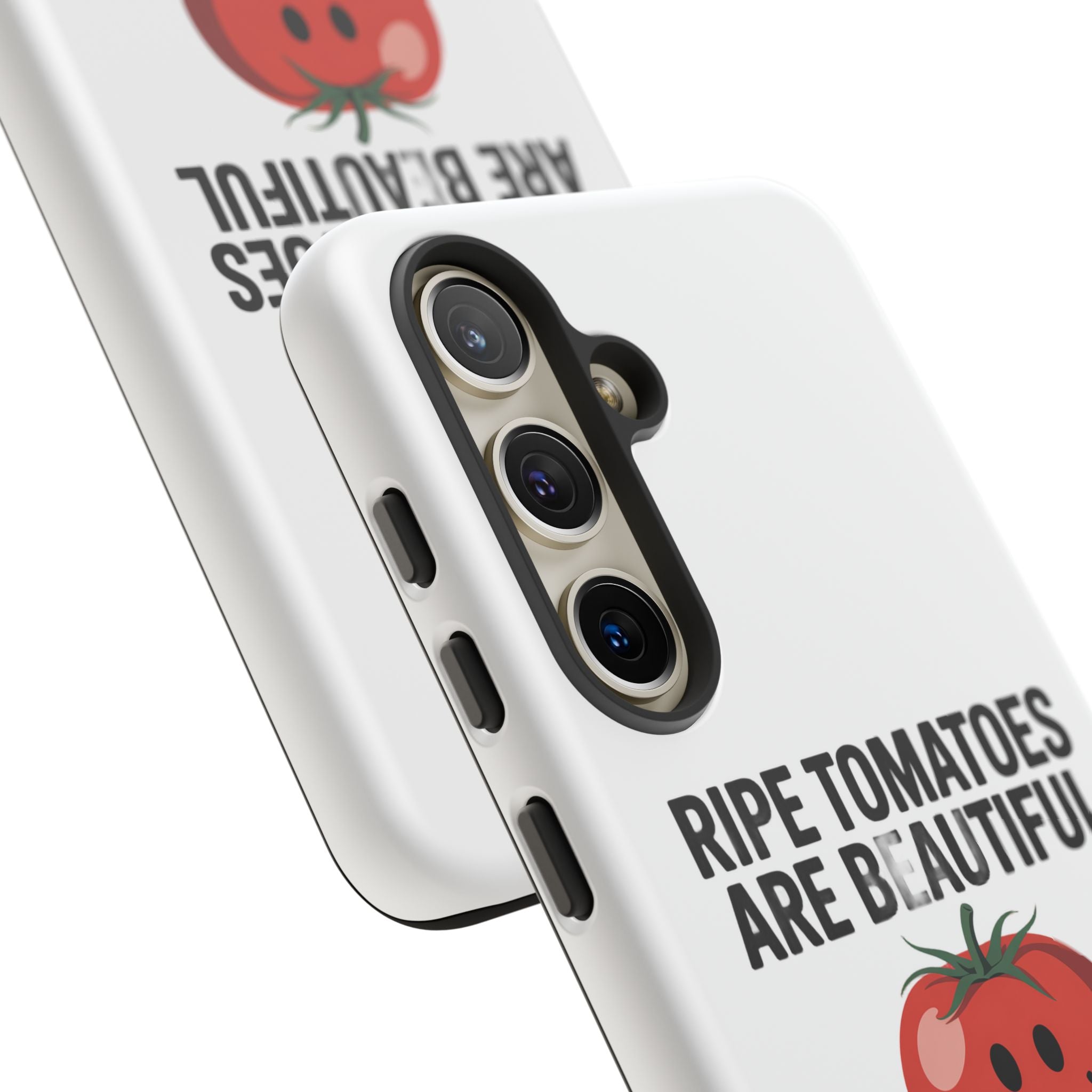 Phone Case — "Ripe Tomatoes Are Beautiful" Audrey Hepburn Quote with Smiling Tomato Graphic