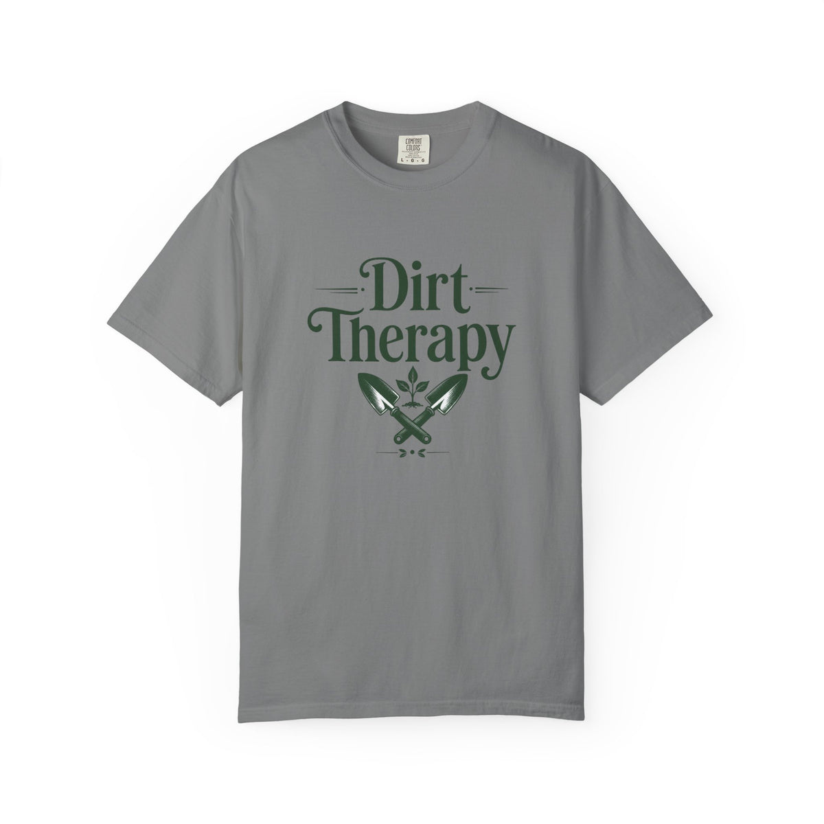 Dirt Therapy Garden T-Shirt — Gardener Shovel Floral Tee