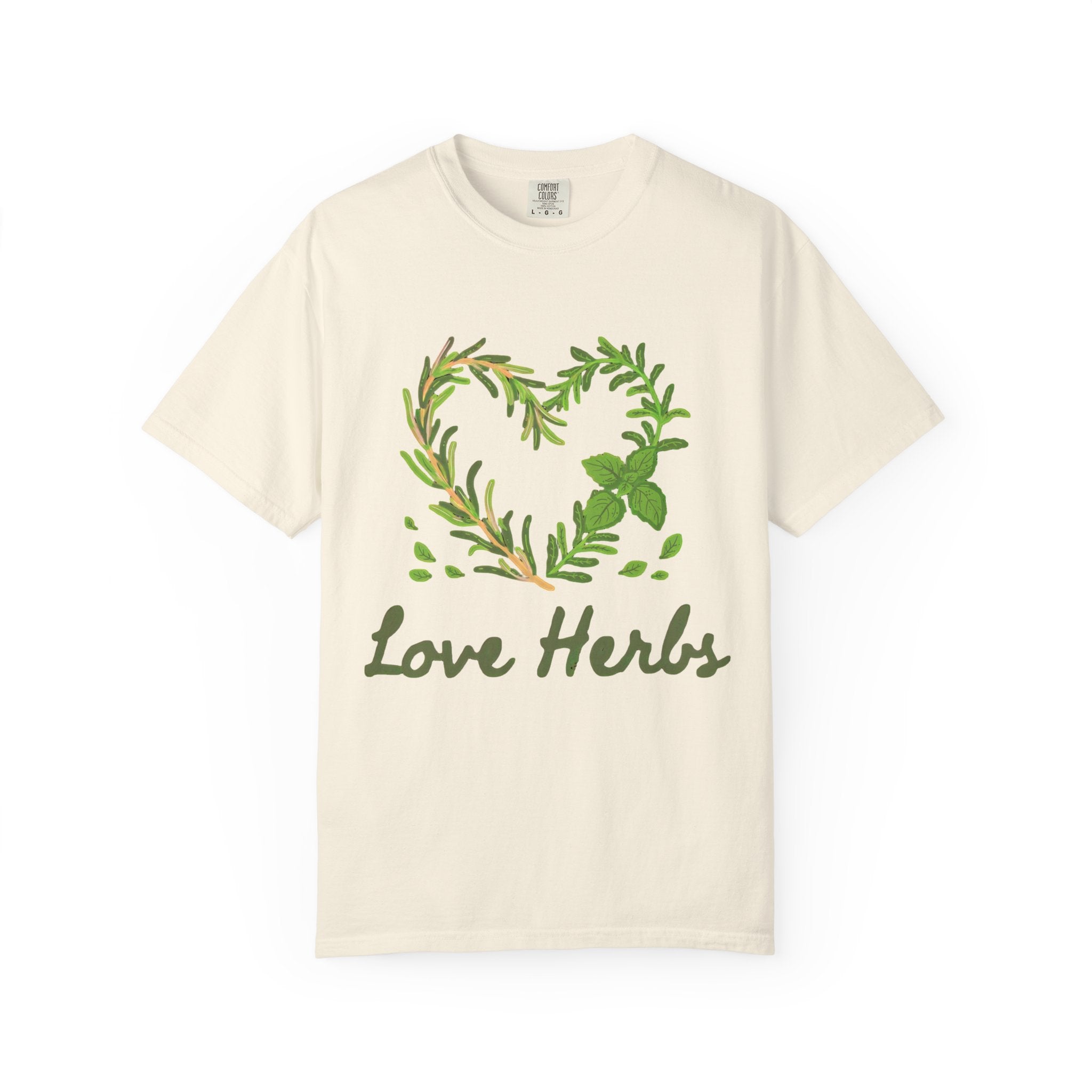 Herb Heart T-Shirt — "Love Herbs" Botanical Garden Tee for Plant Lovers