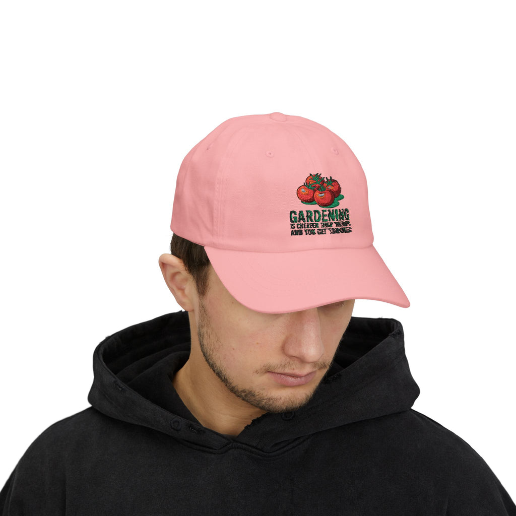 Gardening Is Cheaper Than Therapy Dad Cap — Tomato Gardeners Hat