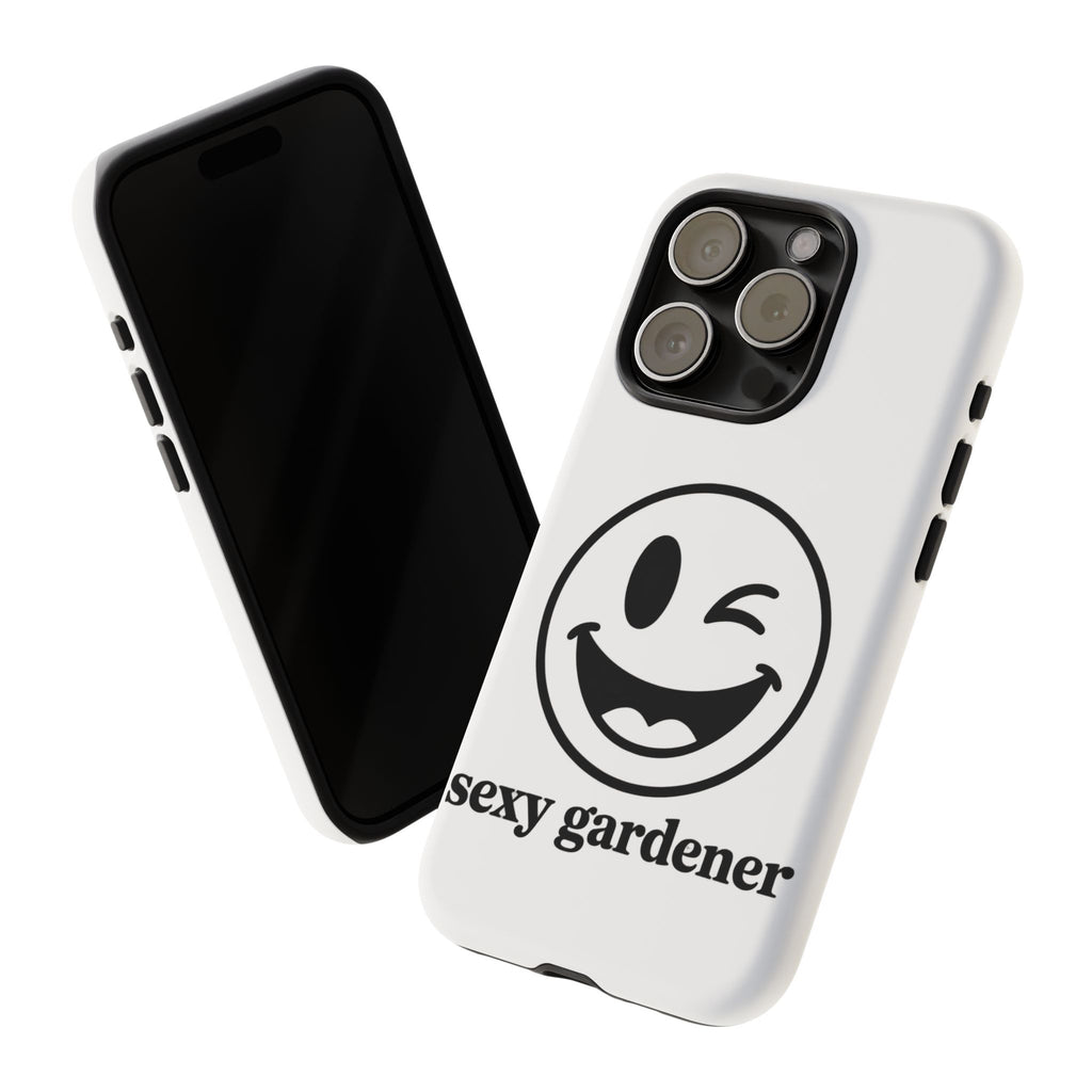 Phone Case — Winking Smiley “sexy gardener” Graphic