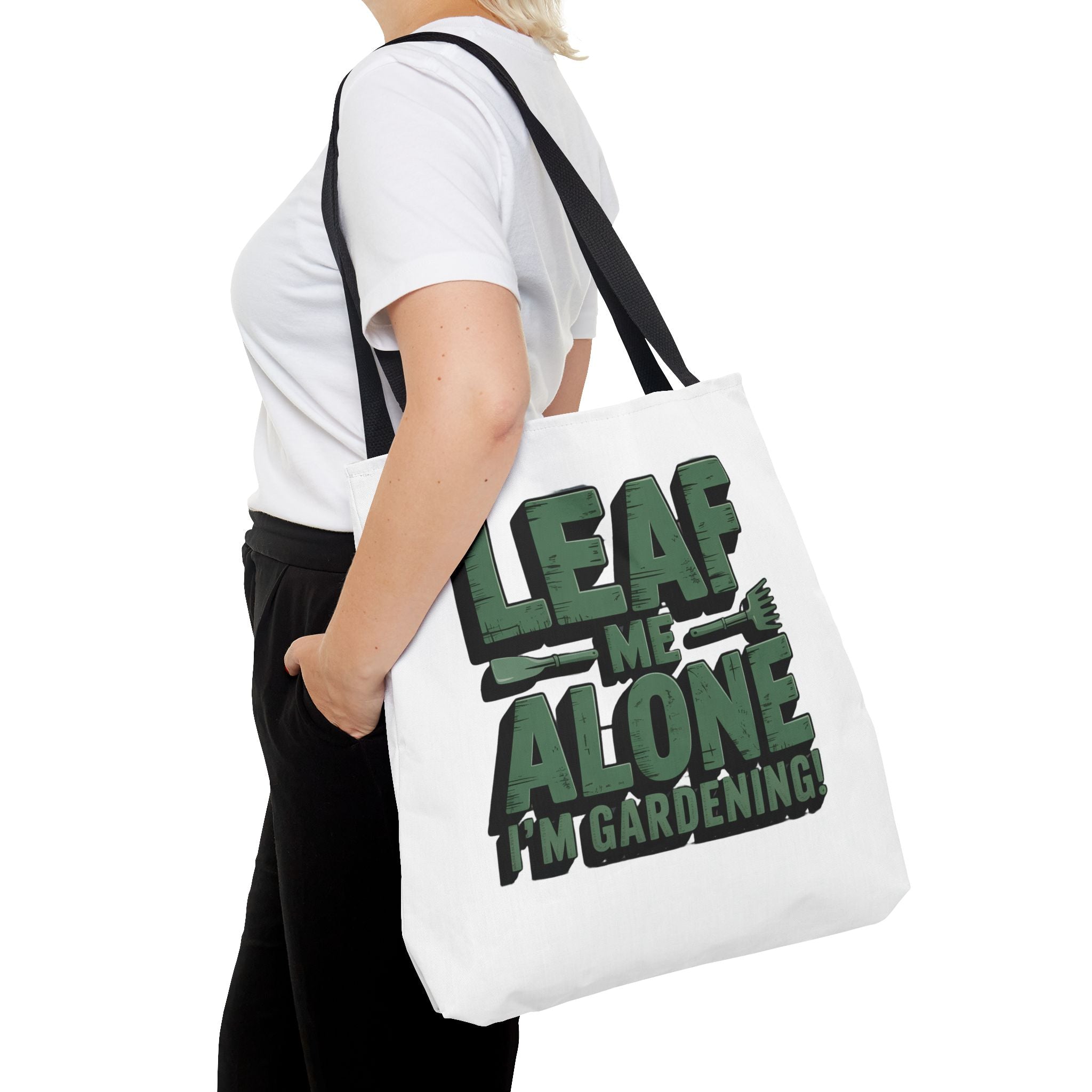 Gardening Tote Bag — "Leaf Me Alone I'm Gardening" Funny Plant Lover Tote