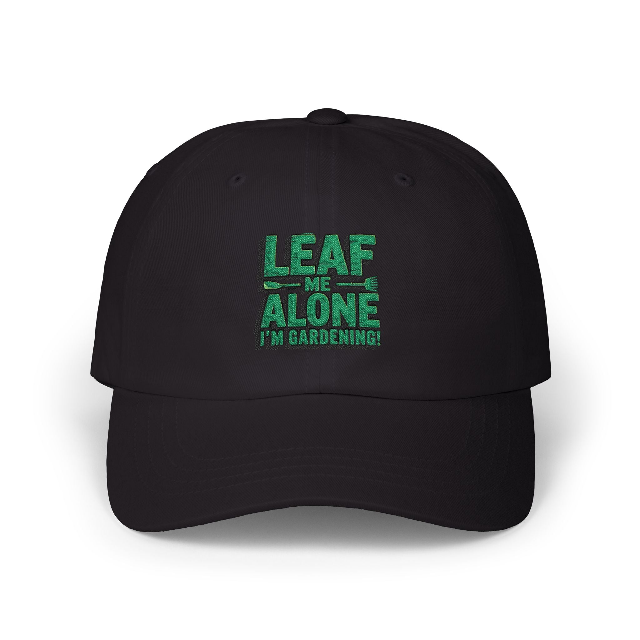 Dad Cap – "Leaf Me Alone" Gardening Hat (Funny Plant Lover Embroidered Cap)