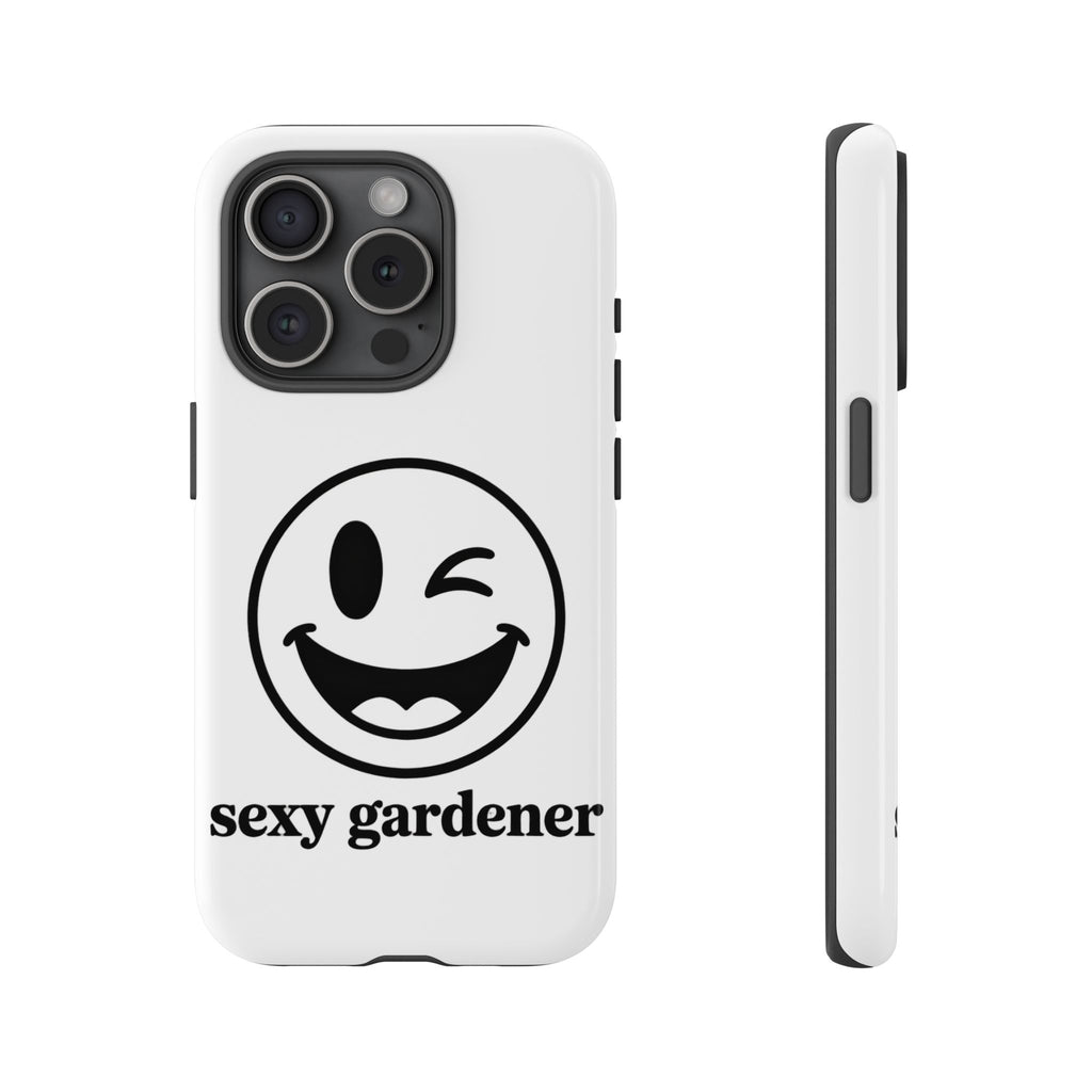 Phone Case — Winking Smiley “sexy gardener” Graphic