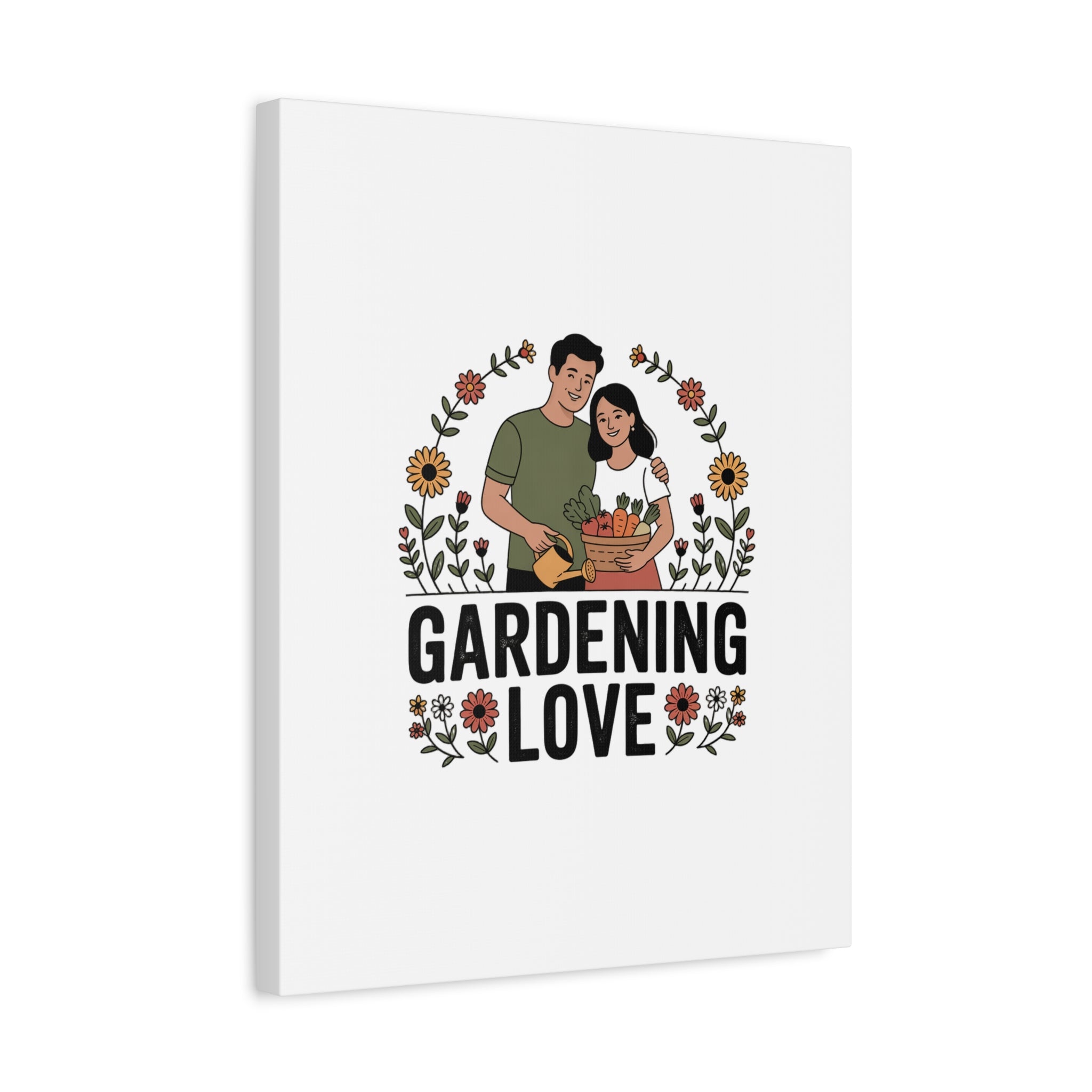 Gardening Love Canvas Print — Couple Gardening Wall Art