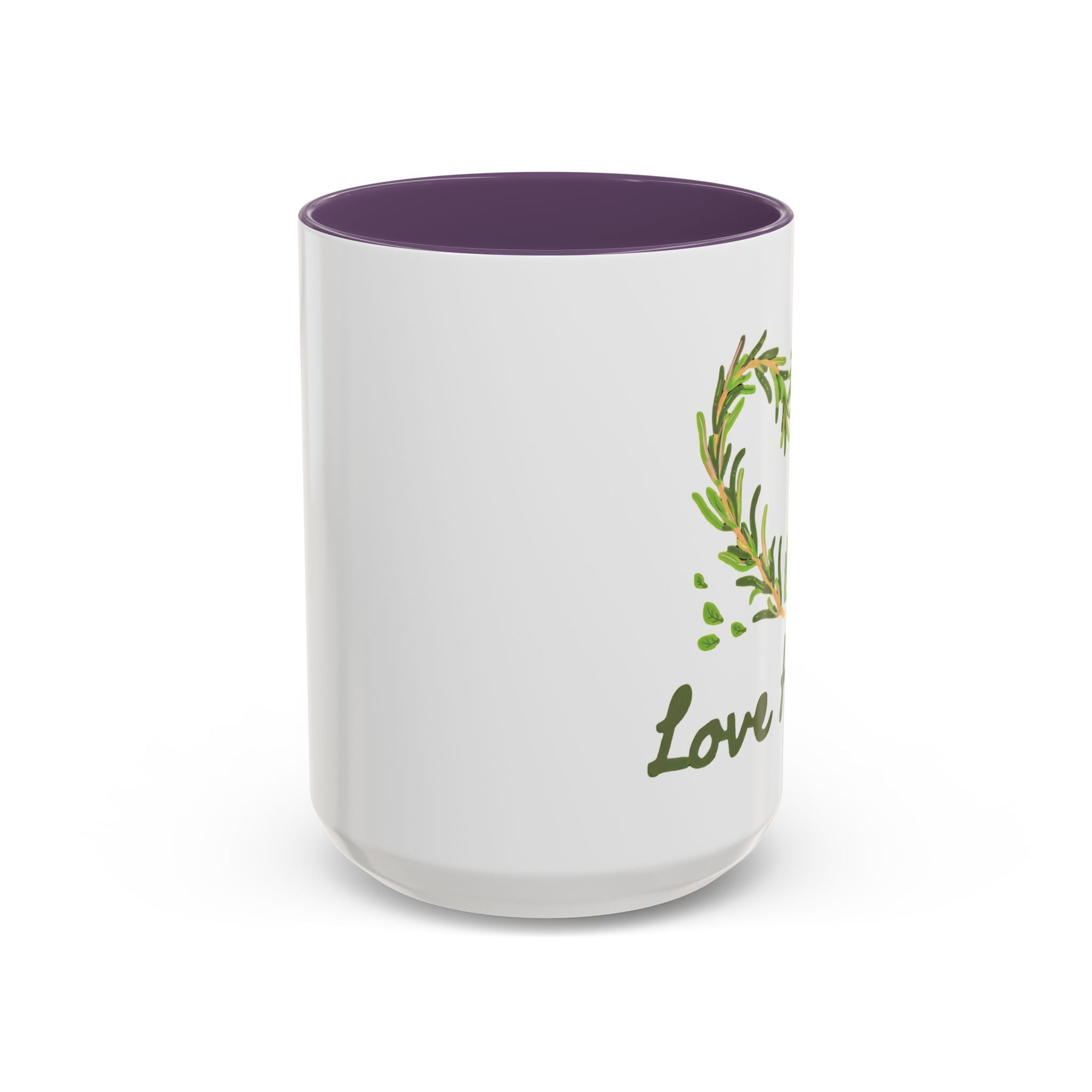Herb Heart Accent Coffee Mug – “Love Herbs” Botanical Tea & Coffee Cup