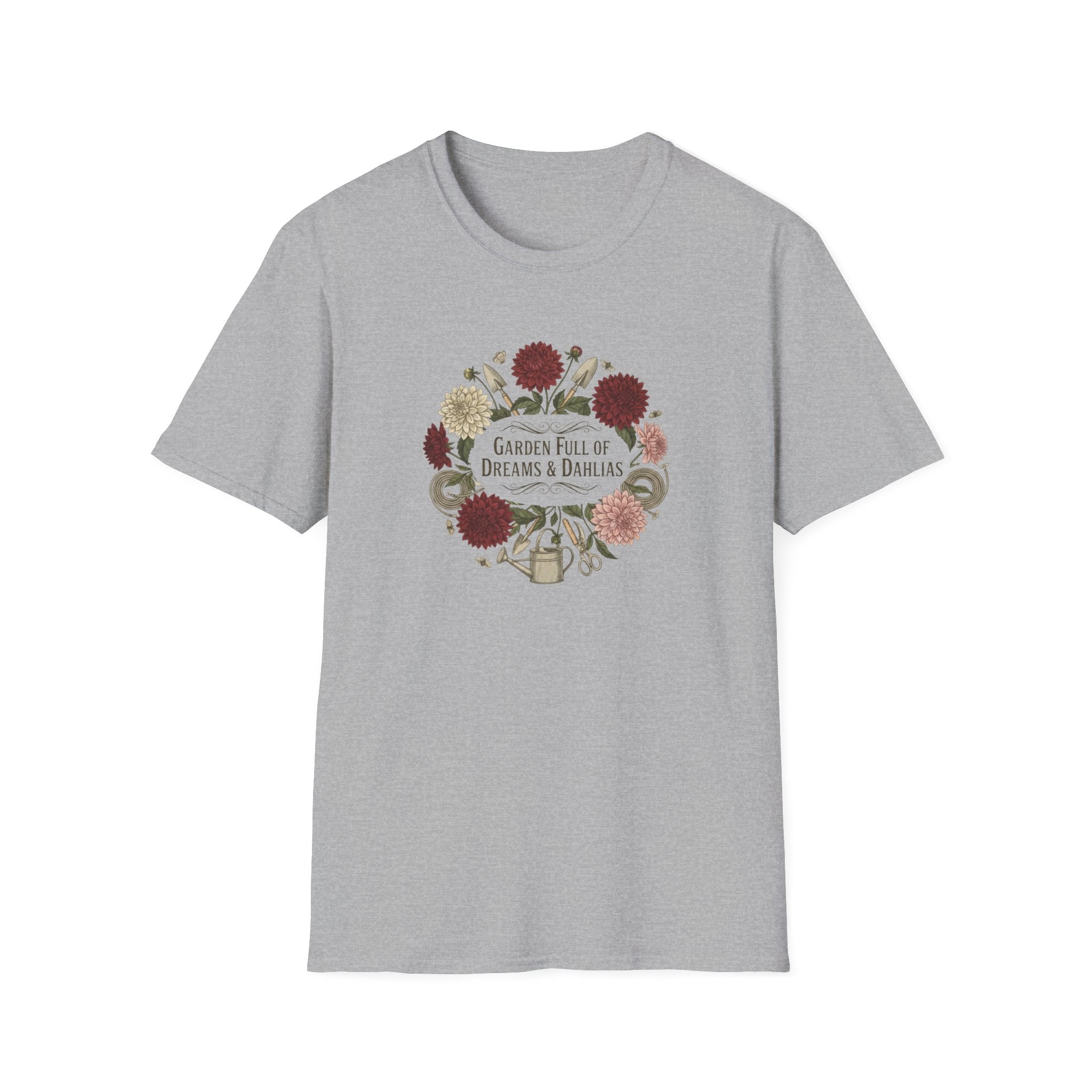 Dahlias & Dreams Floral T-Shirt — Garden Full of Dreams Graphic Tee